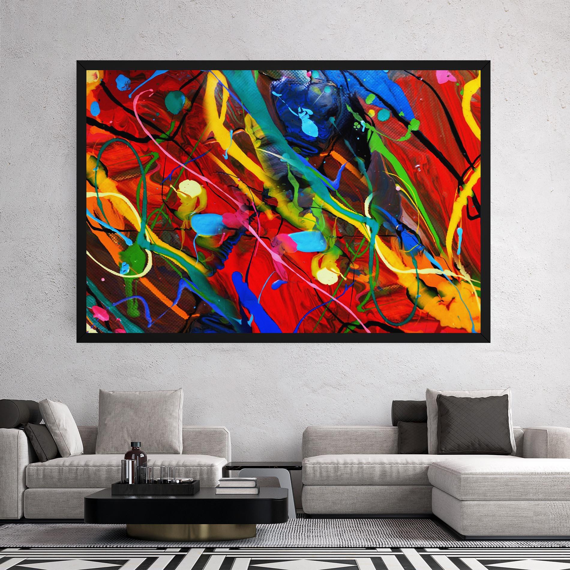 Obraz na Płótnie Hand Draw Red Painting mockup 2