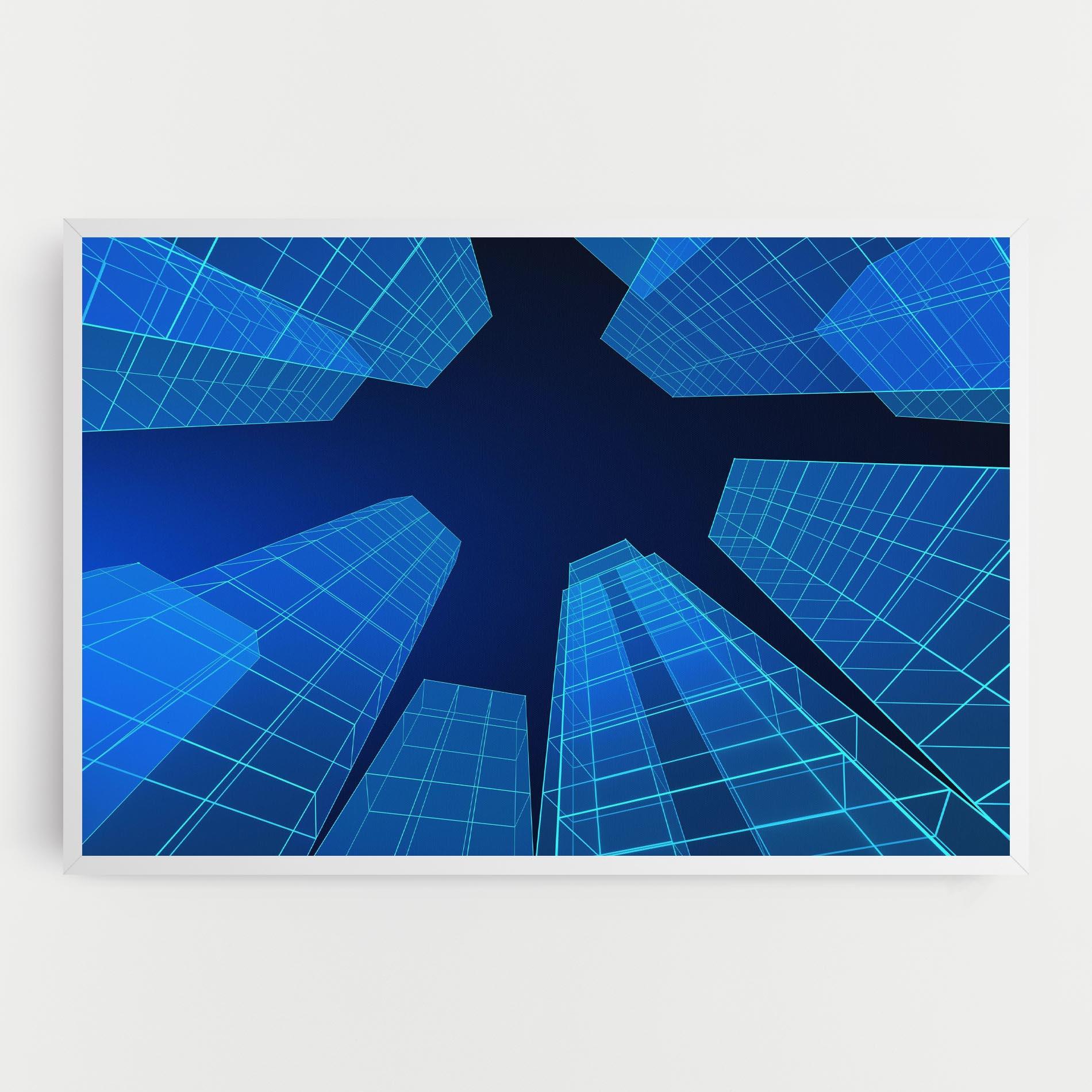 Obraz na Płótnie Blue Buildings mockup 0