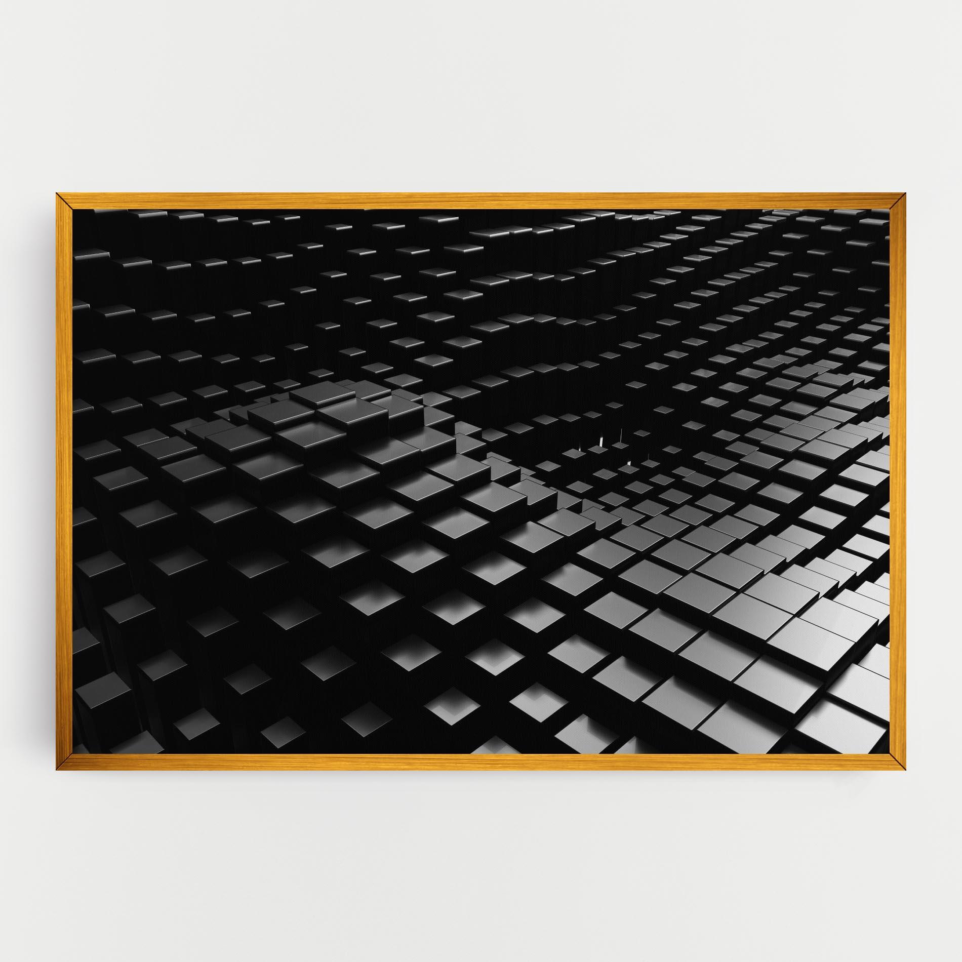 Obraz na Płótnie Black Square Wave mockup 0