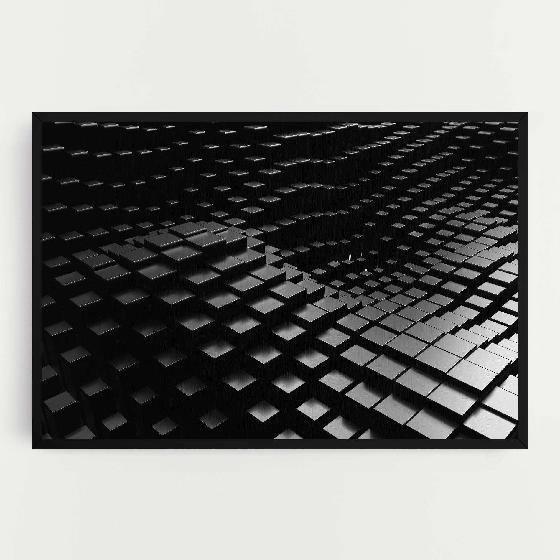Obraz na Płótnie Black Square Wave mockup 0