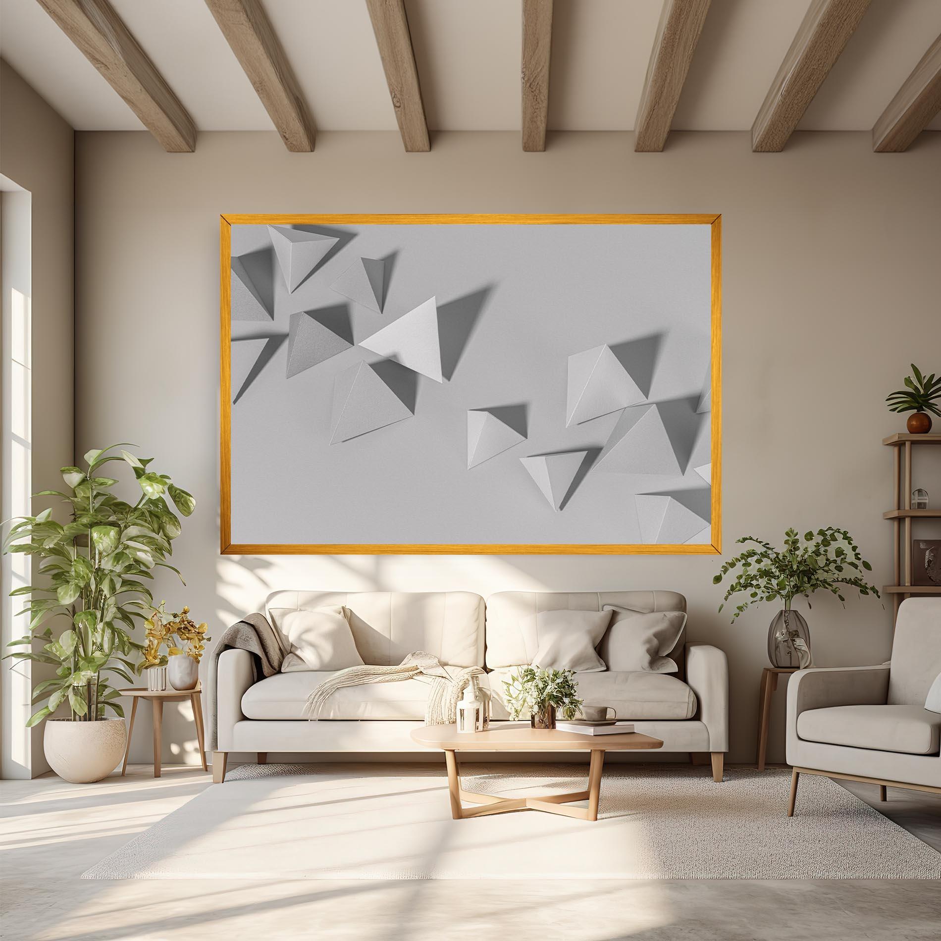 Obraz na Płótnie 3d White Triangle mockup 6