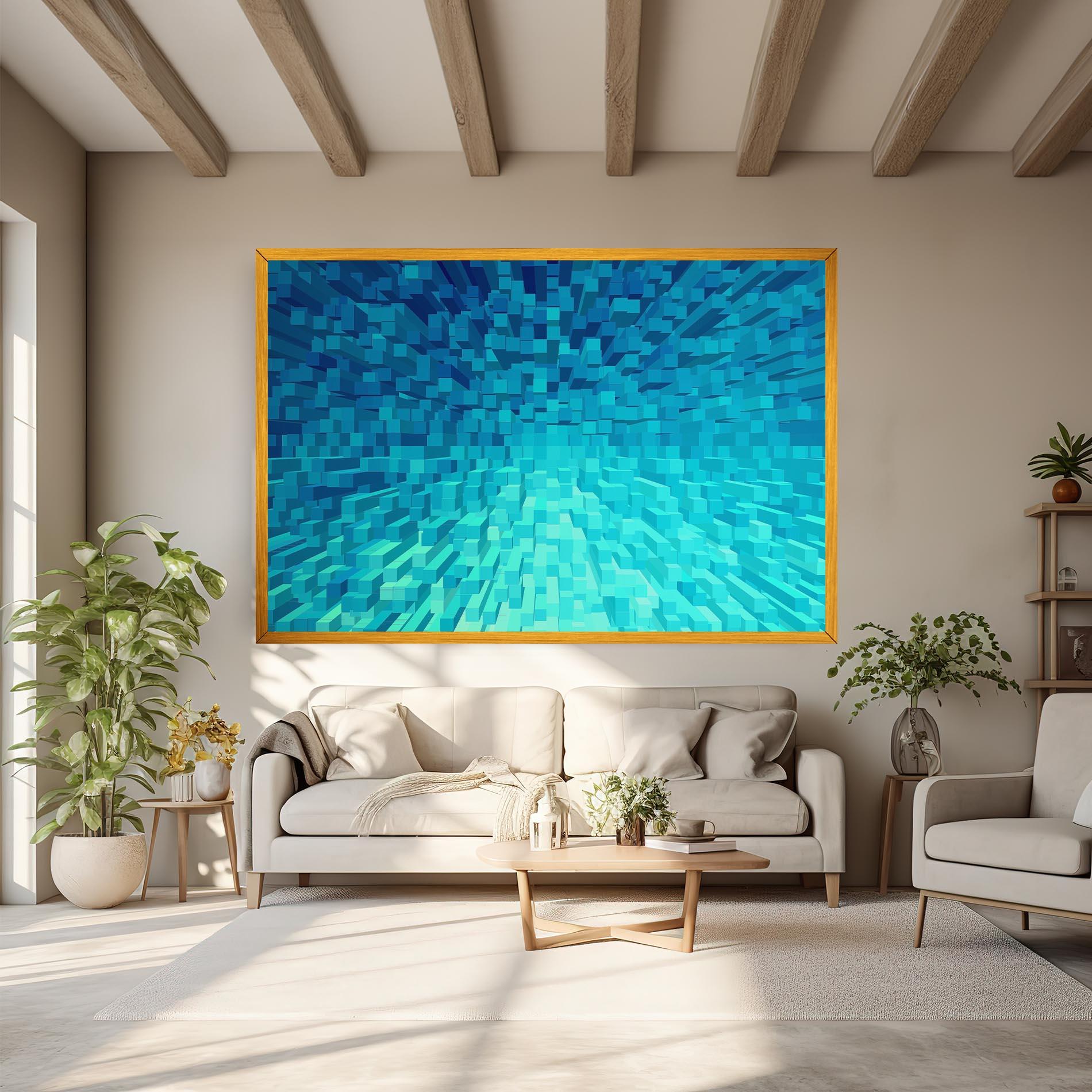 Obraz na Płótnie Blue Square Mix mockup 6