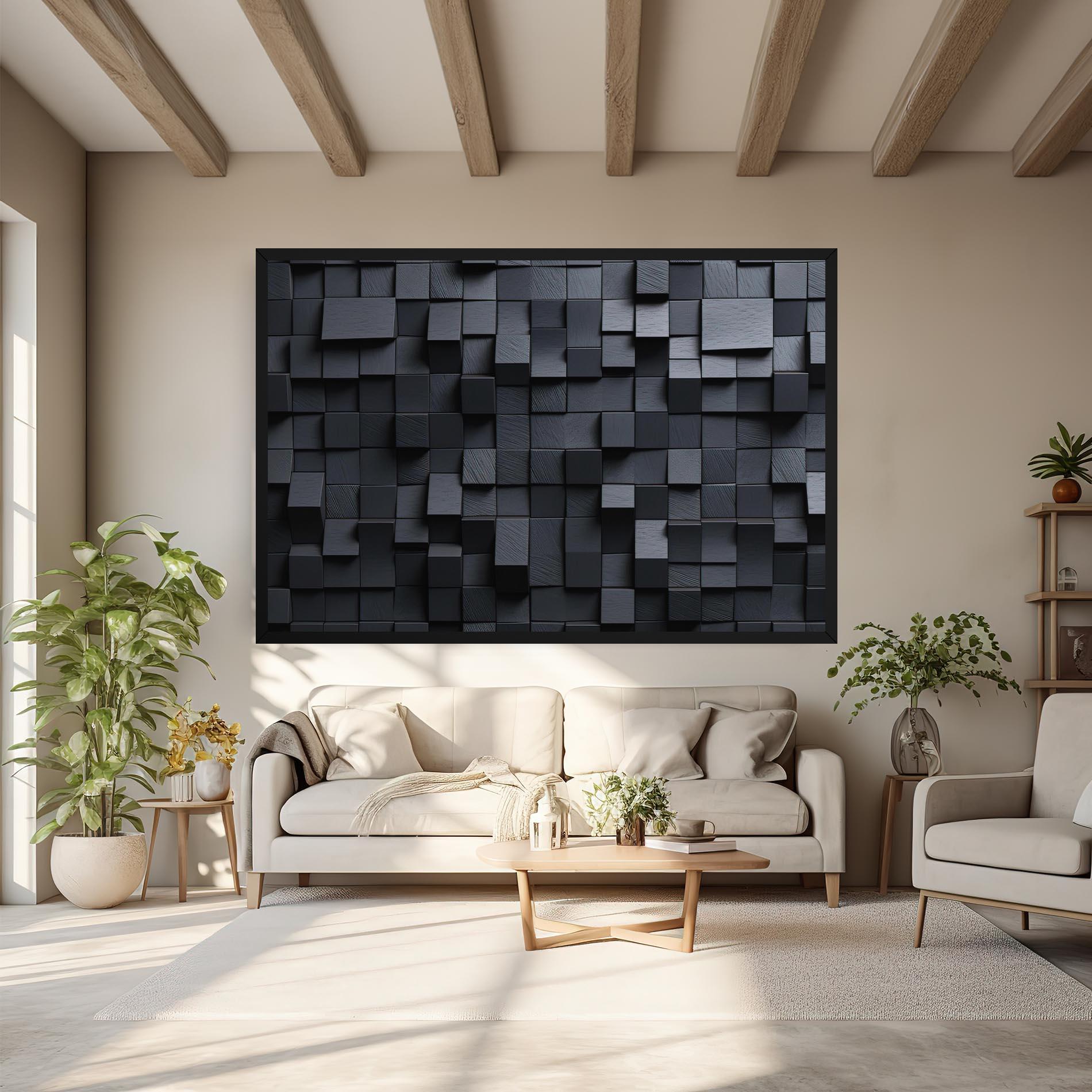 Obraz na Płótnie Black Square Pattern mockup 6