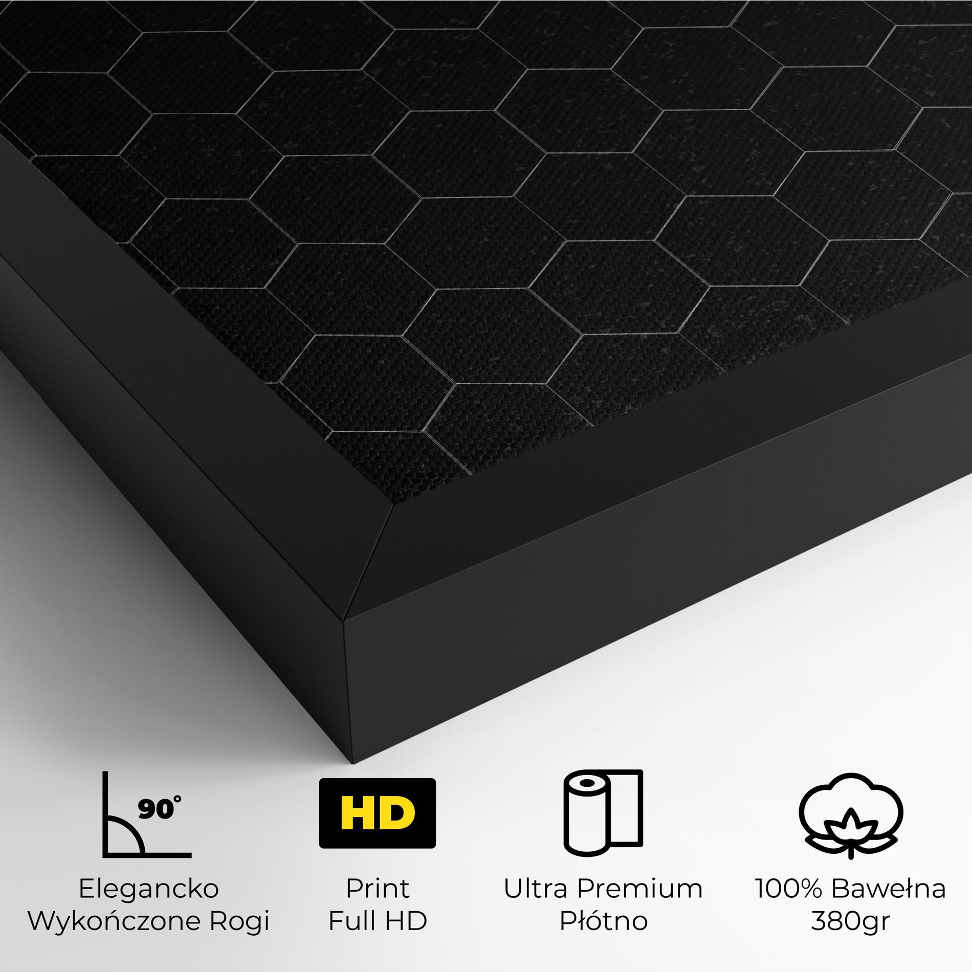 Obraz na Płótnie Black Hexagon mockup 4