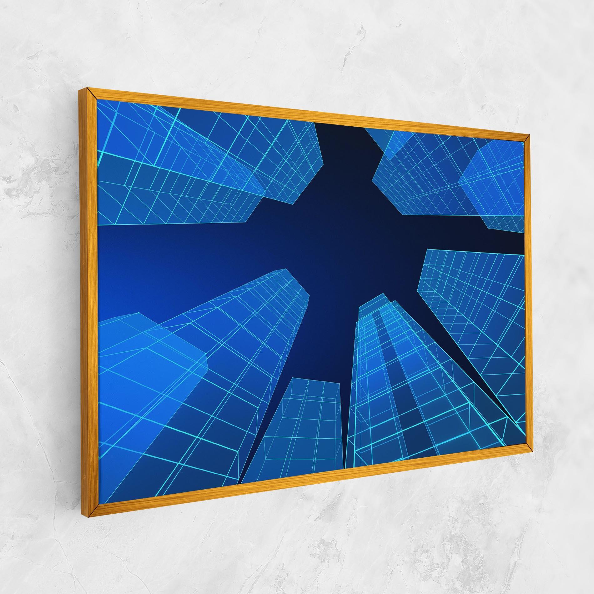 Obraz na Płótnie Blue Buildings mockup 1