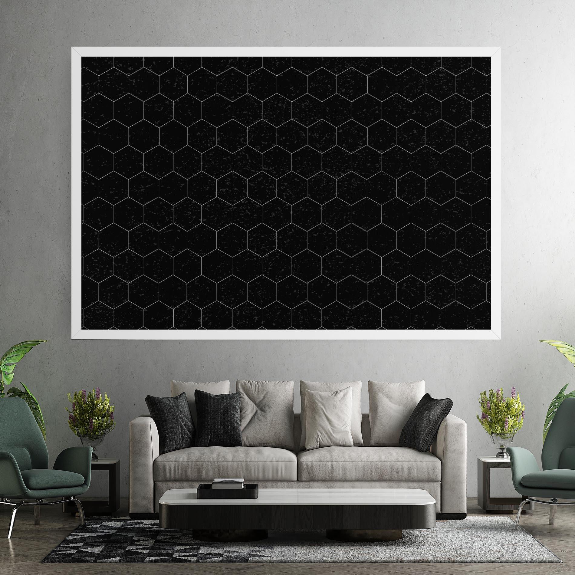 Obraz na Płótnie Black Hexagon mockup 7