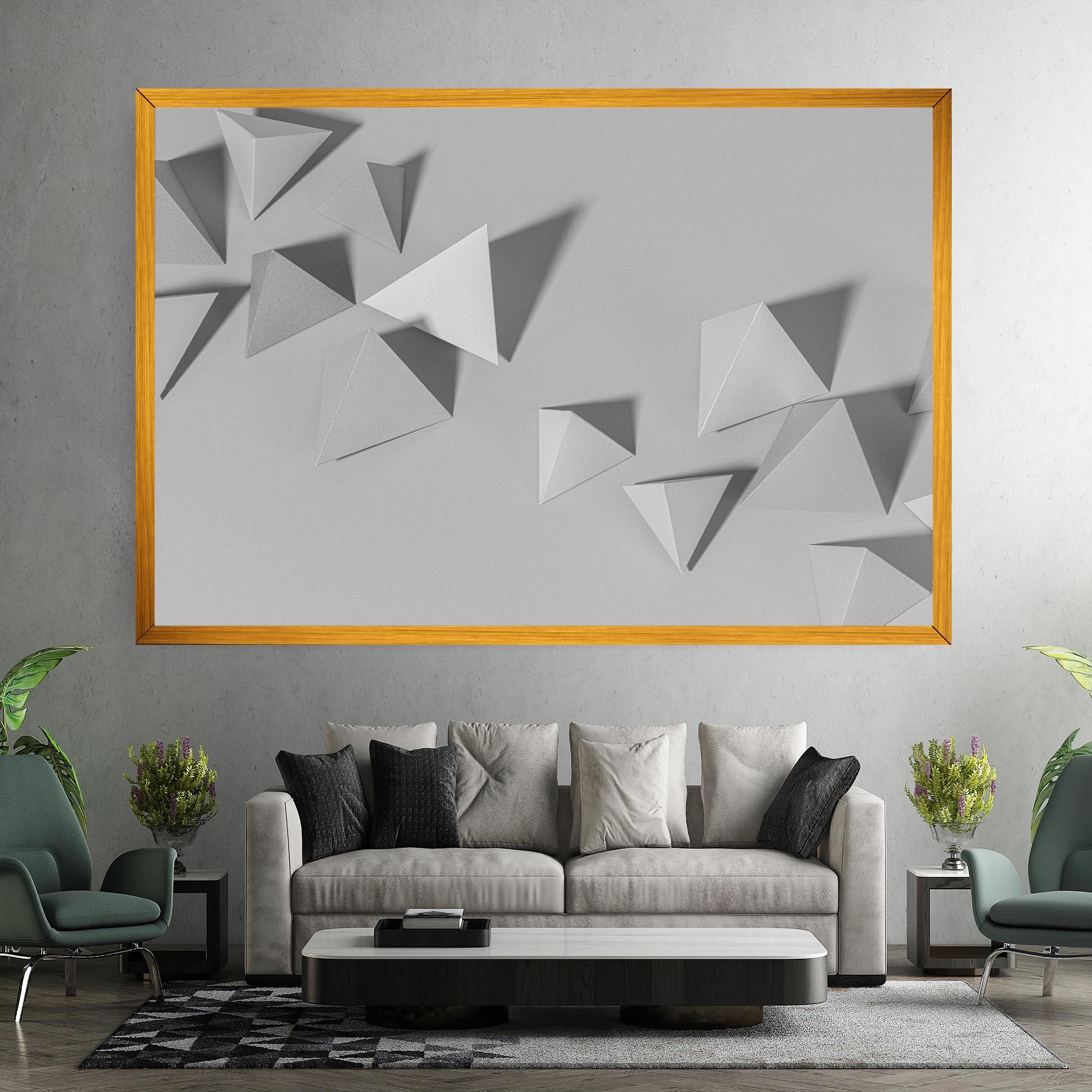 Obraz na Płótnie 3d White Triangle mockup 7