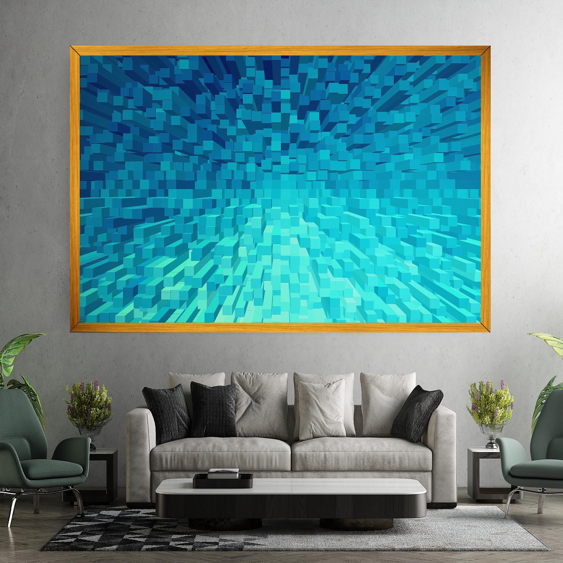 Obraz na Płótnie Blue Square Mix mockup 7