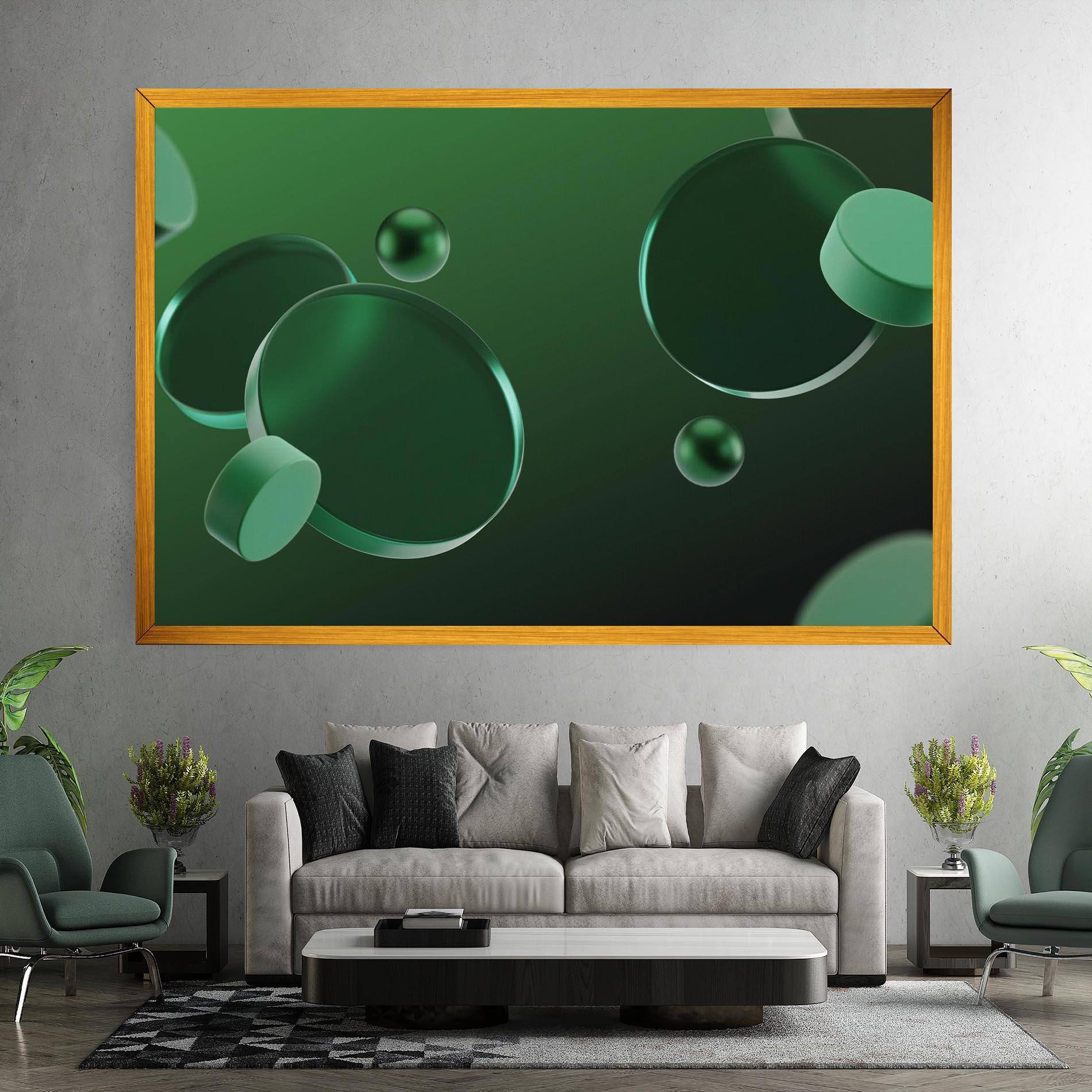 Obraz na Płótnie Green Circle Floating mockup 7