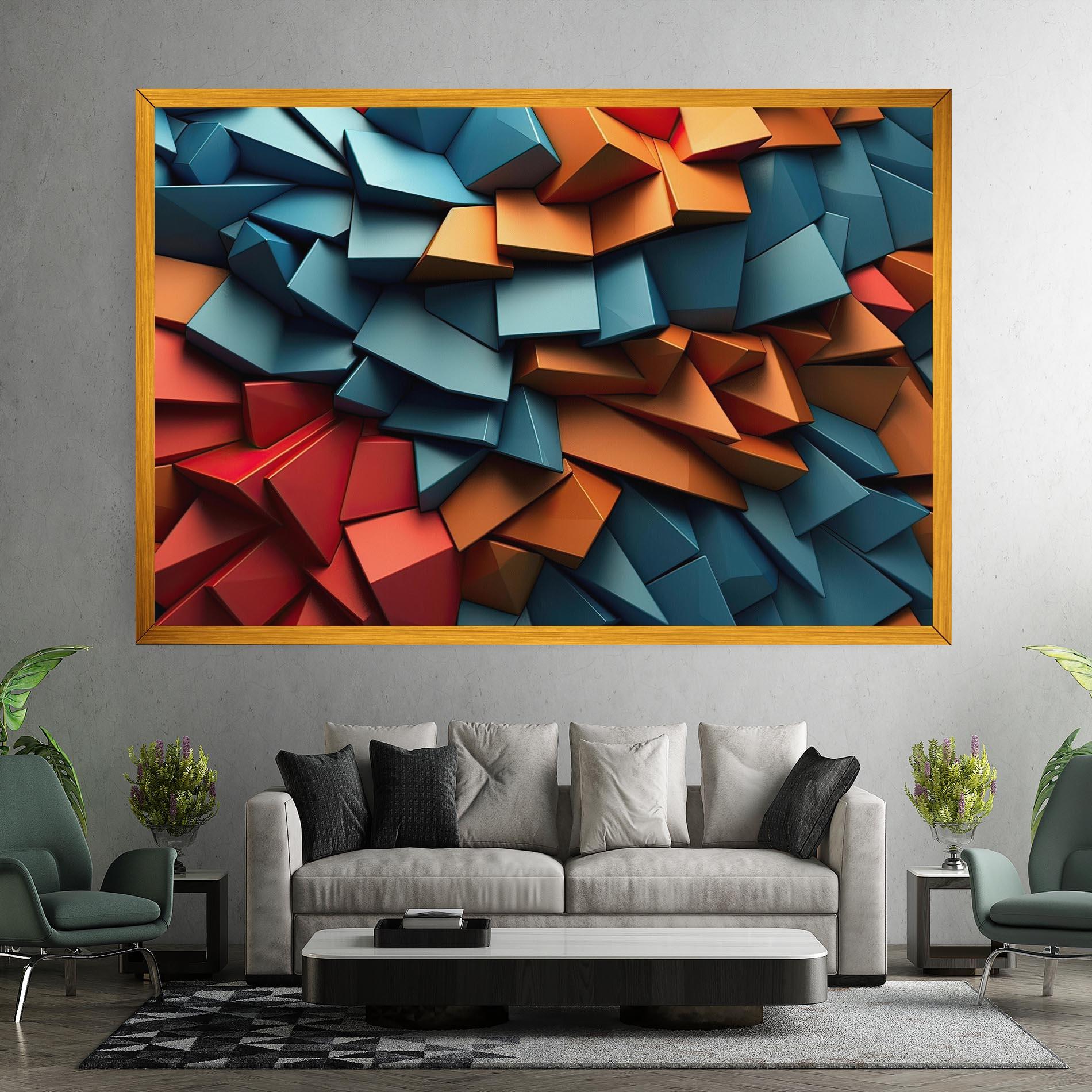 Obraz na Płótnie Multicolor Triangle mockup 7