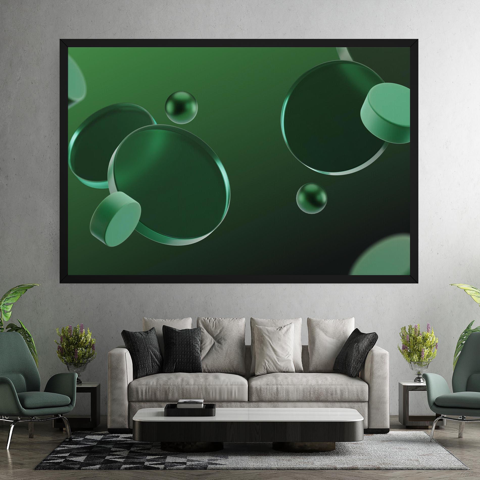 Obraz na Płótnie Green Circle Floating mockup 7
