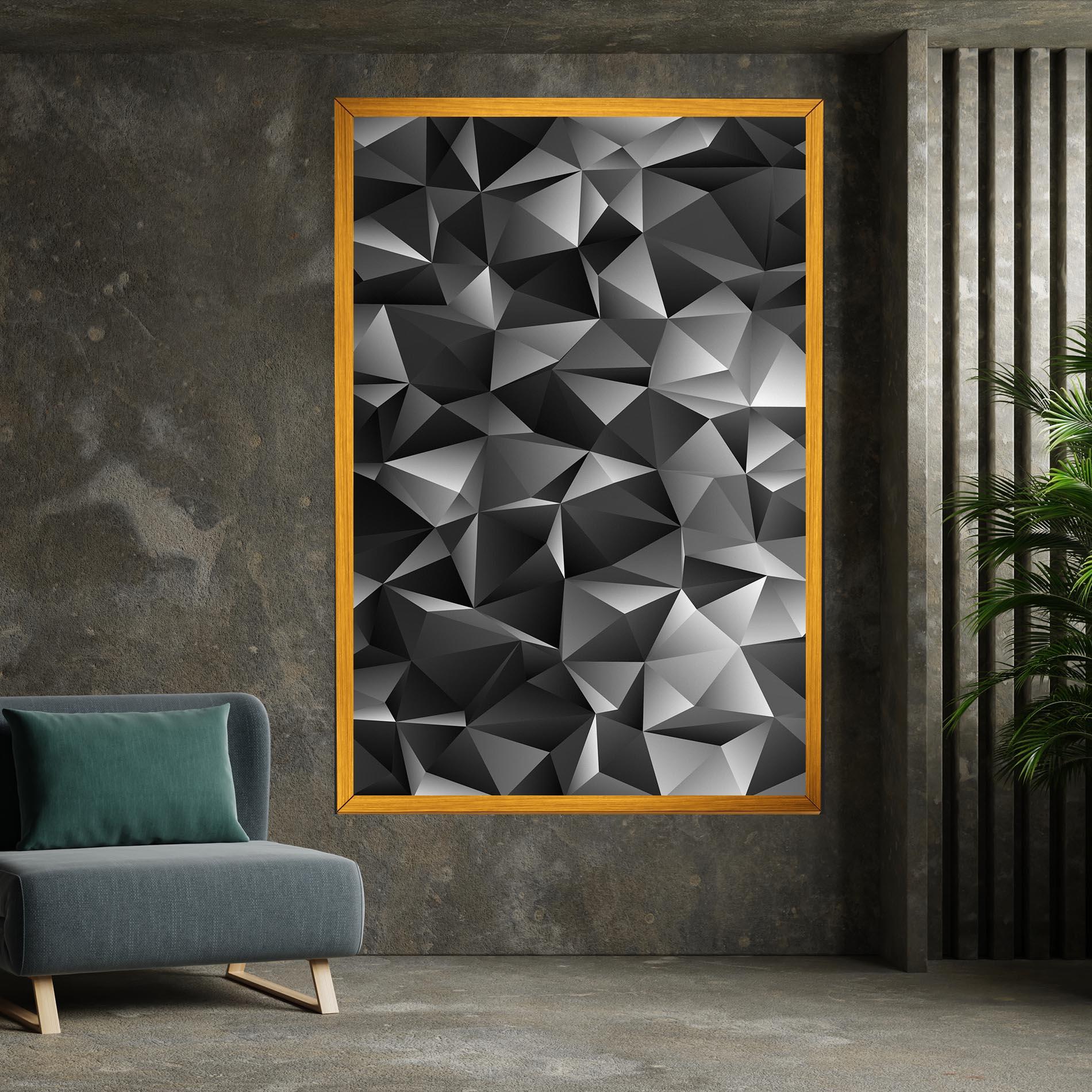 Obraz na Płótnie Black Triangle Pattern mockup 7