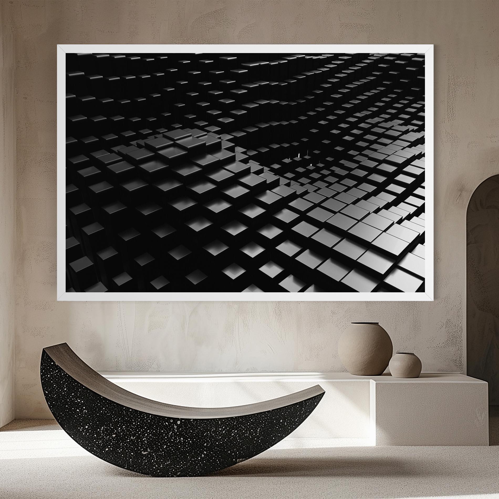 Obraz na Płótnie Black Square Wave mockup 8