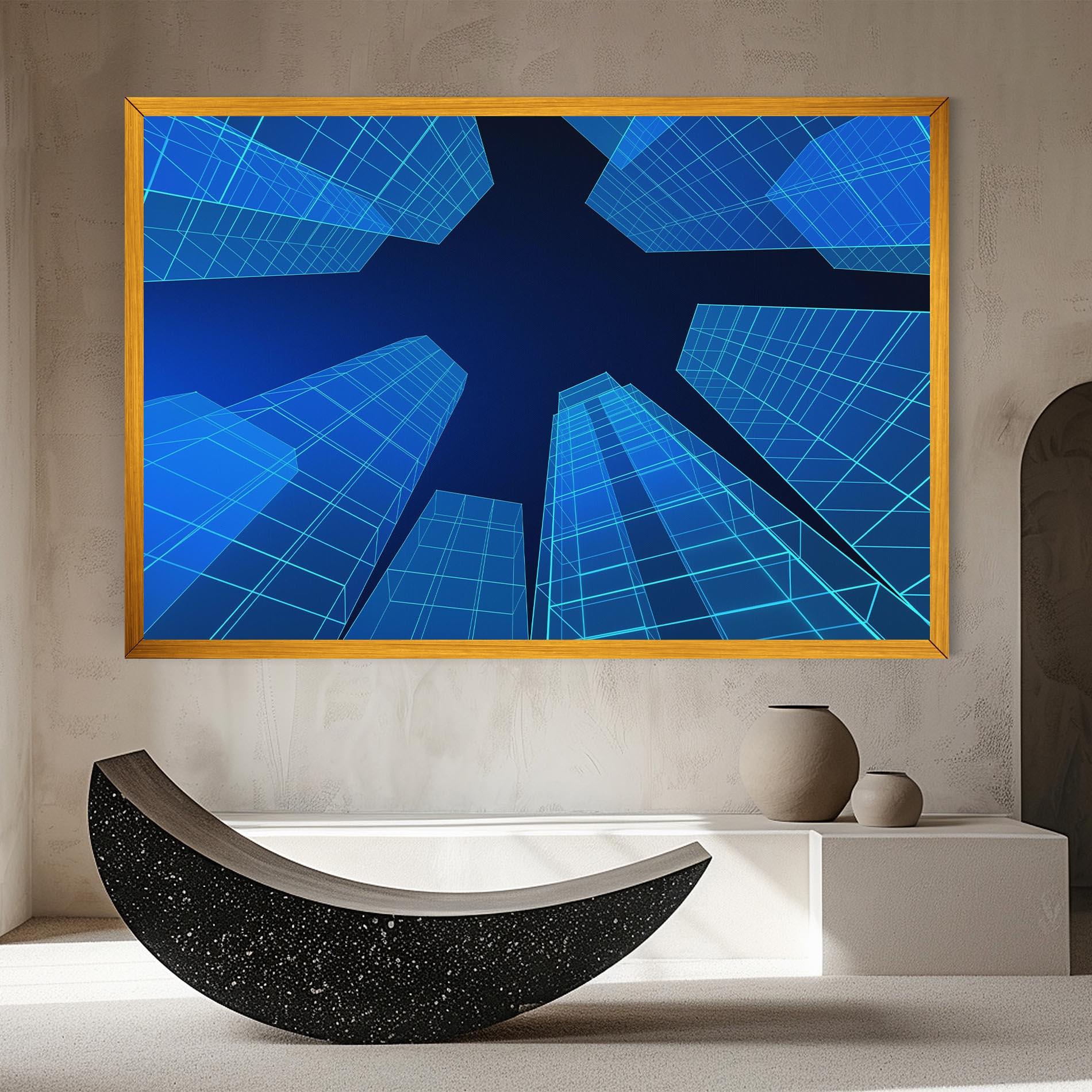 Obraz na Płótnie Blue Buildings mockup 8