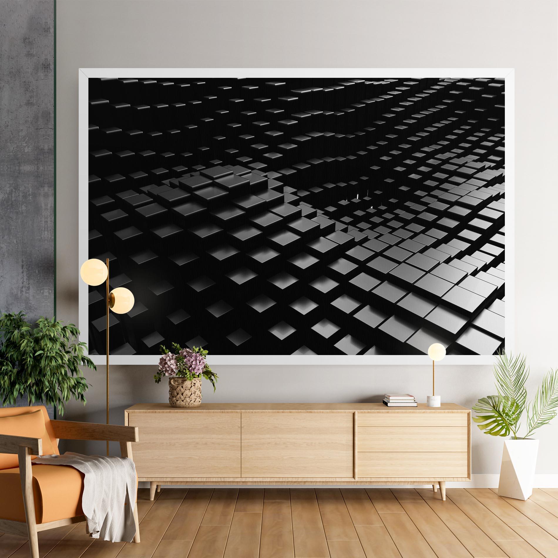 Obraz na Płótnie Black Square Wave mockup 9