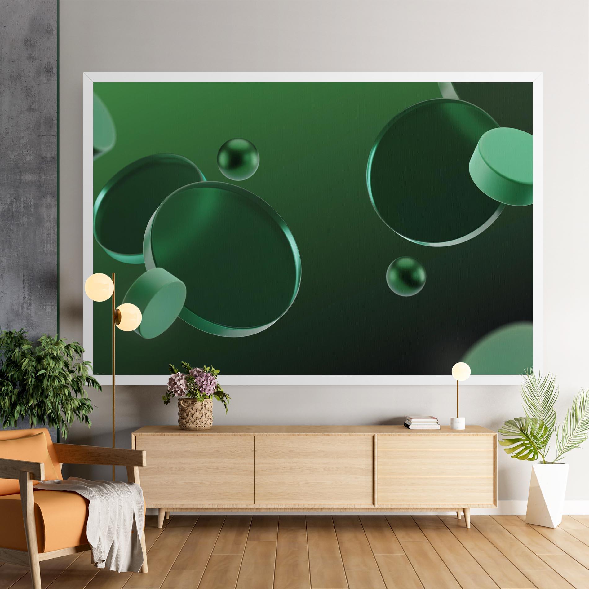 Obraz na Płótnie Green Circle Floating mockup 9