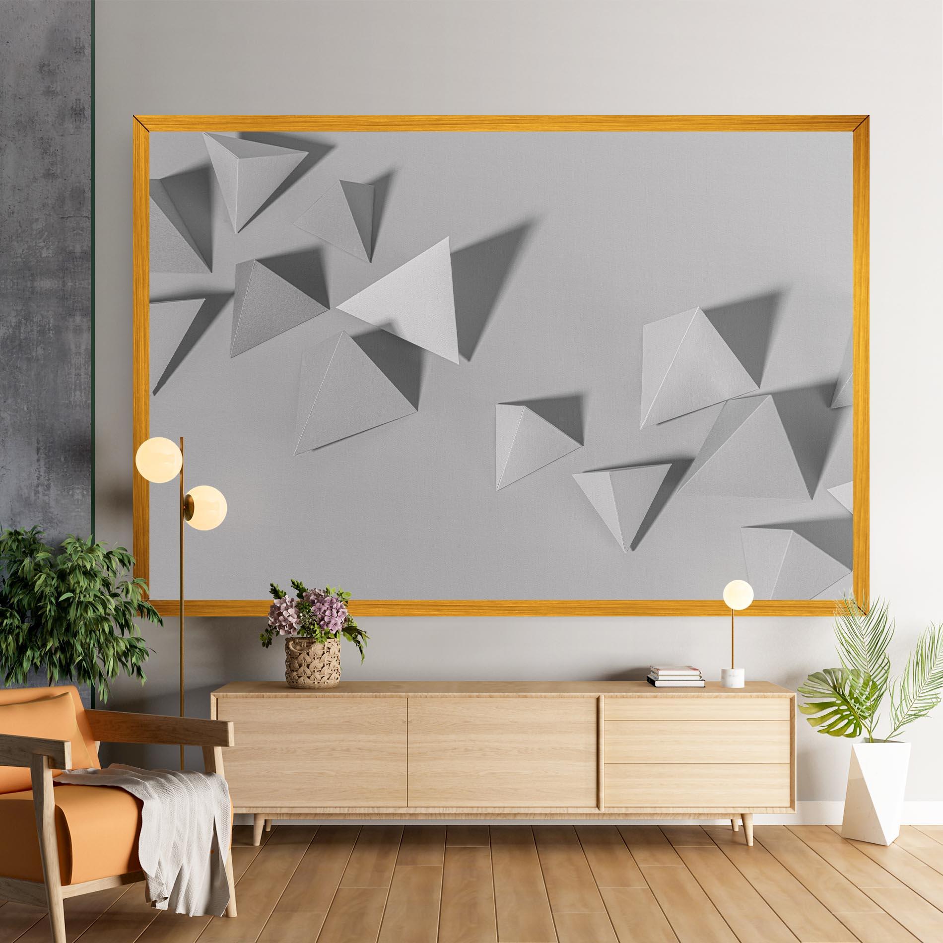 Obraz na Płótnie 3d White Triangle mockup 9