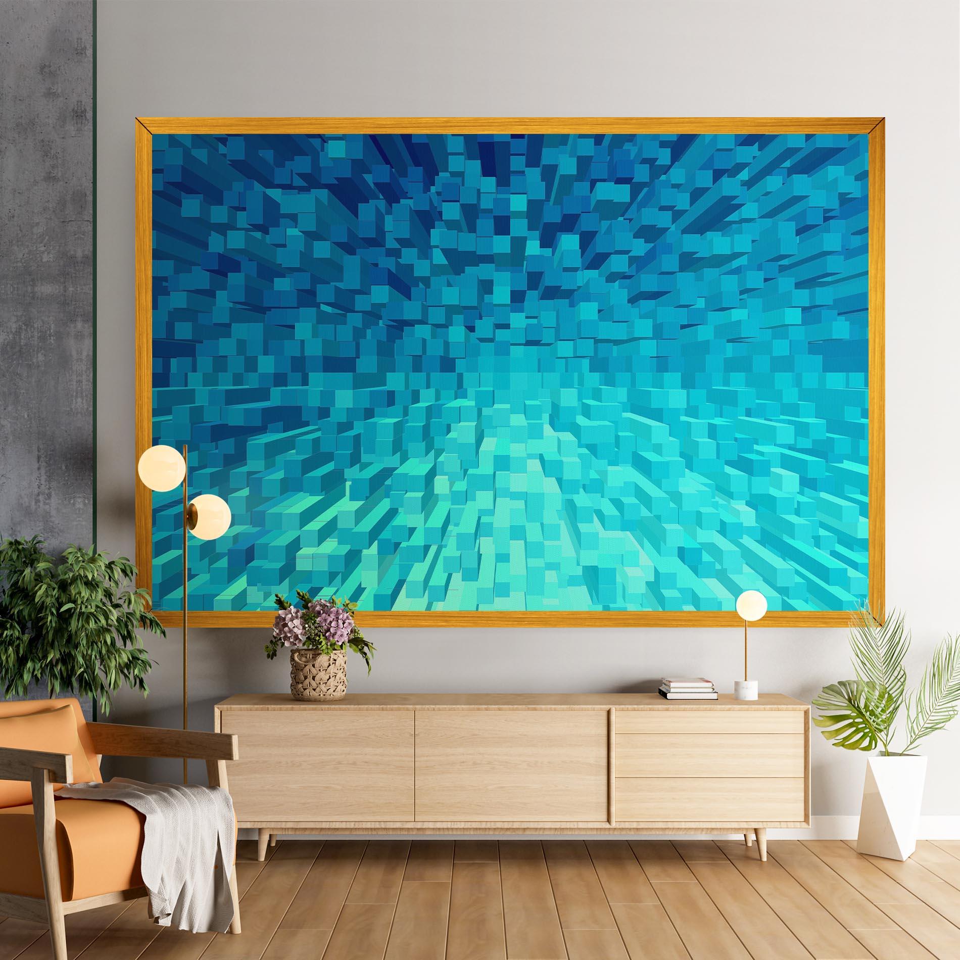 Obraz na Płótnie Blue Square Mix mockup 9