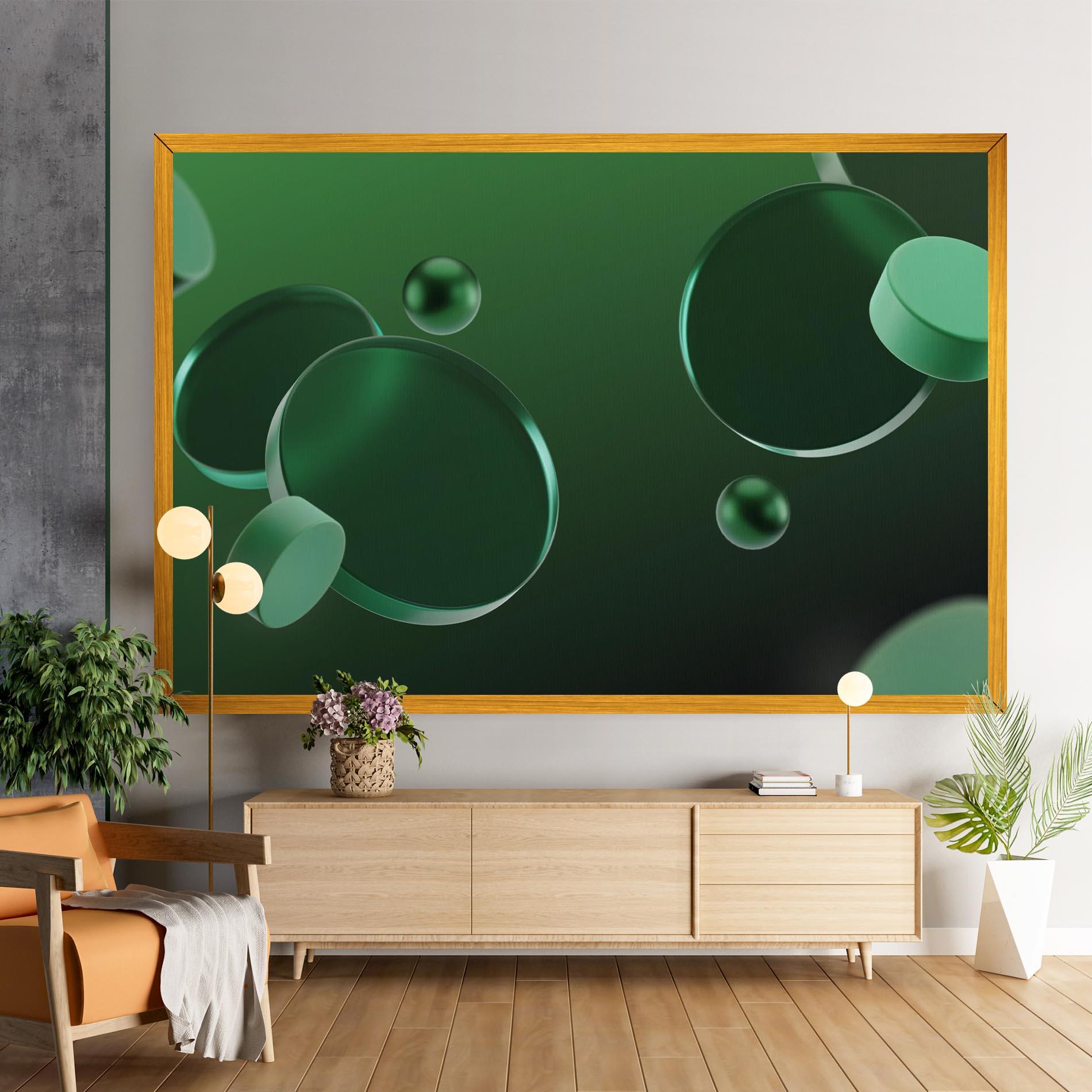 Obraz na Płótnie Green Circle Floating mockup 9