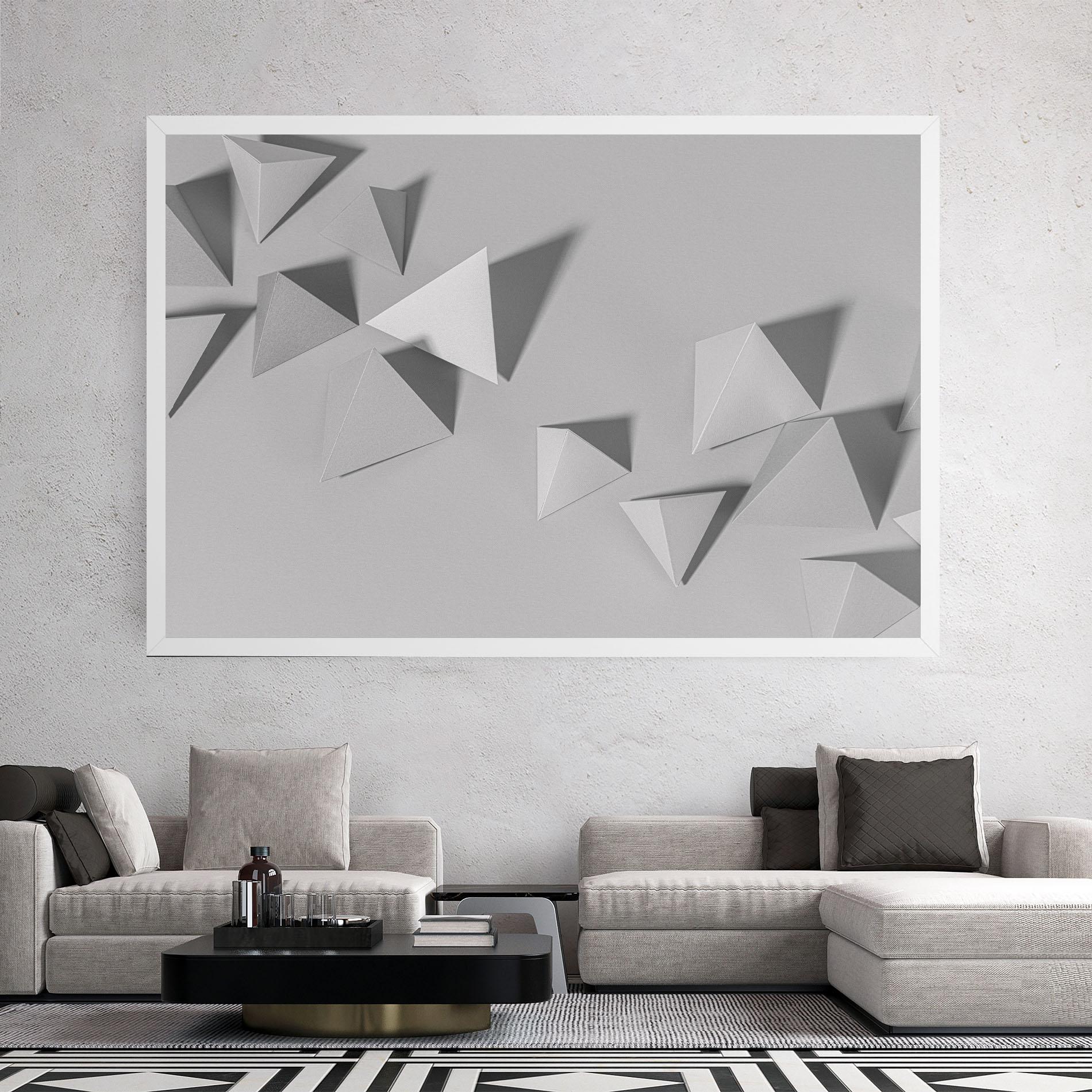 Obraz na Płótnie 3d White Triangle mockup 2