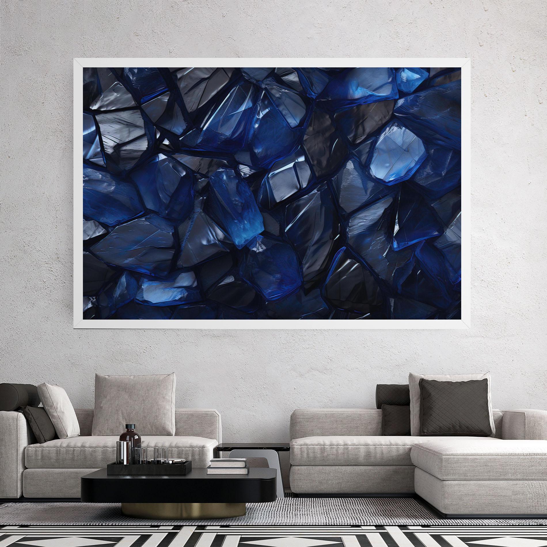 Obraz na Płótnie Blue Crystal Shape mockup 2