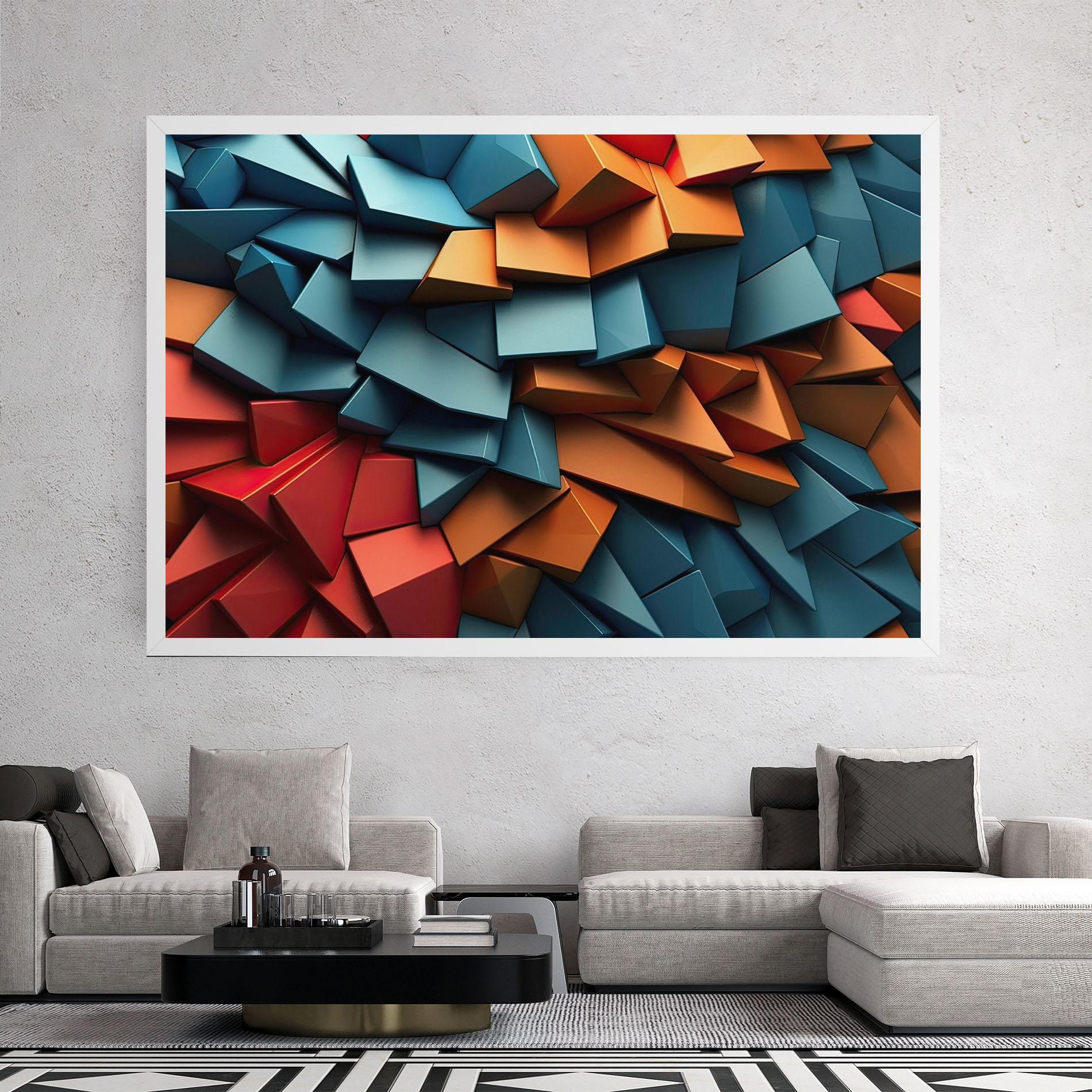 Obraz na Płótnie Multicolor Triangle mockup 2