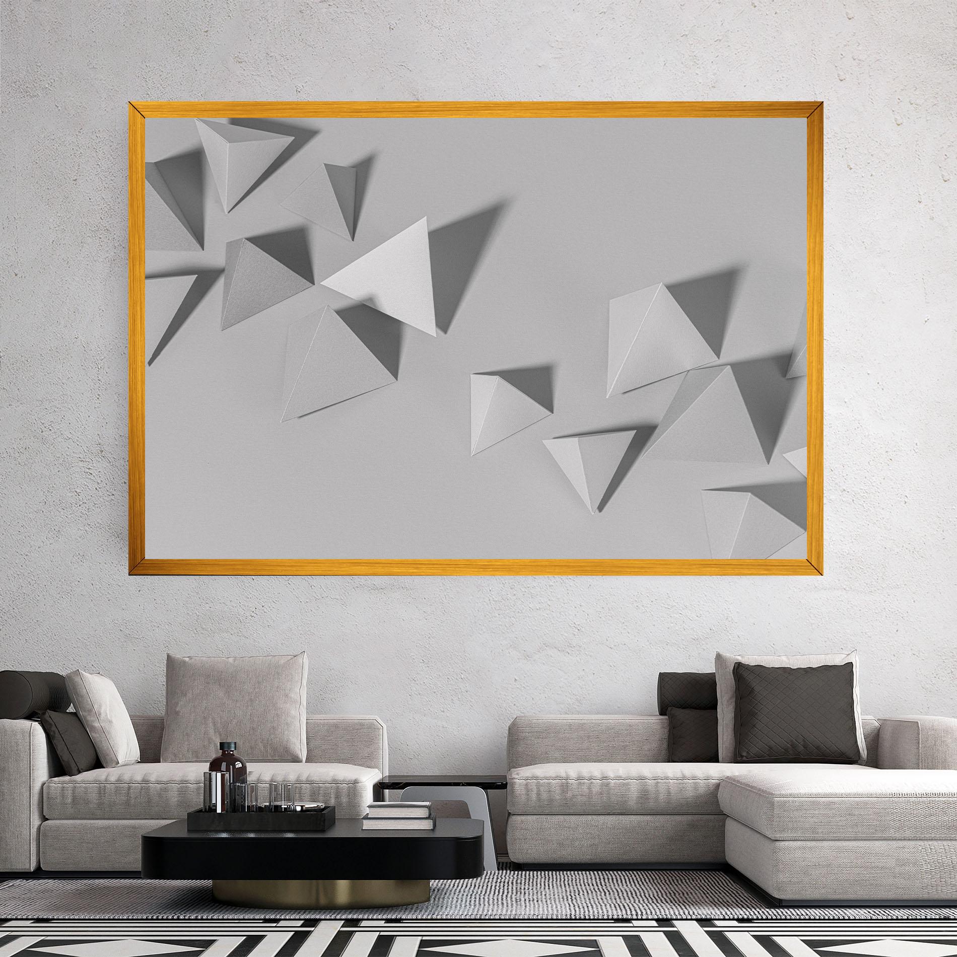 Obraz na Płótnie 3d White Triangle mockup 2