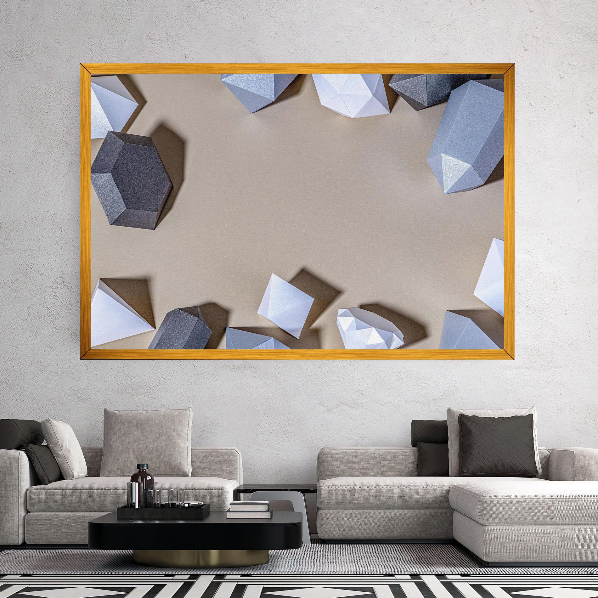 Obraz na Płótnie Geometric 3d Shapes mockup 2