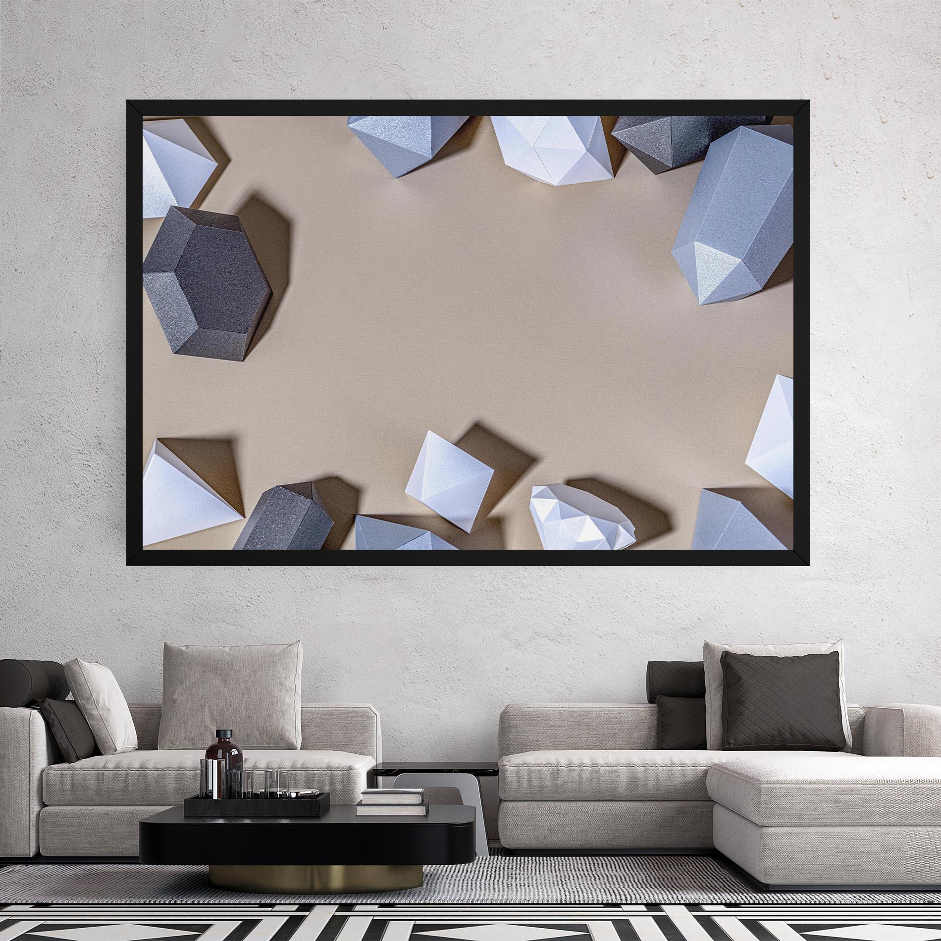 Obraz na Płótnie Geometric 3d Shapes mockup 2