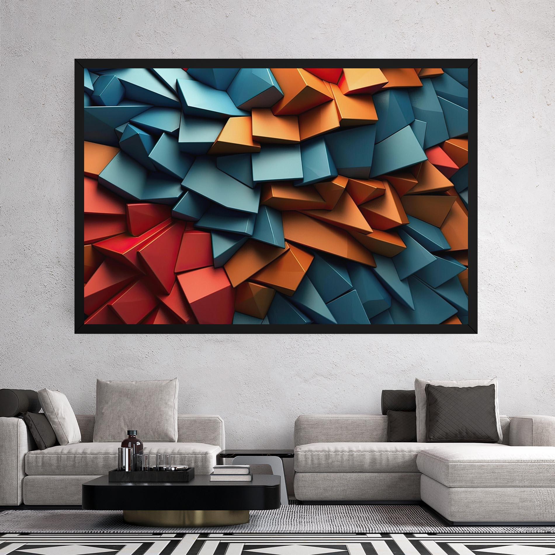 Obraz na Płótnie Multicolor Triangle mockup 2