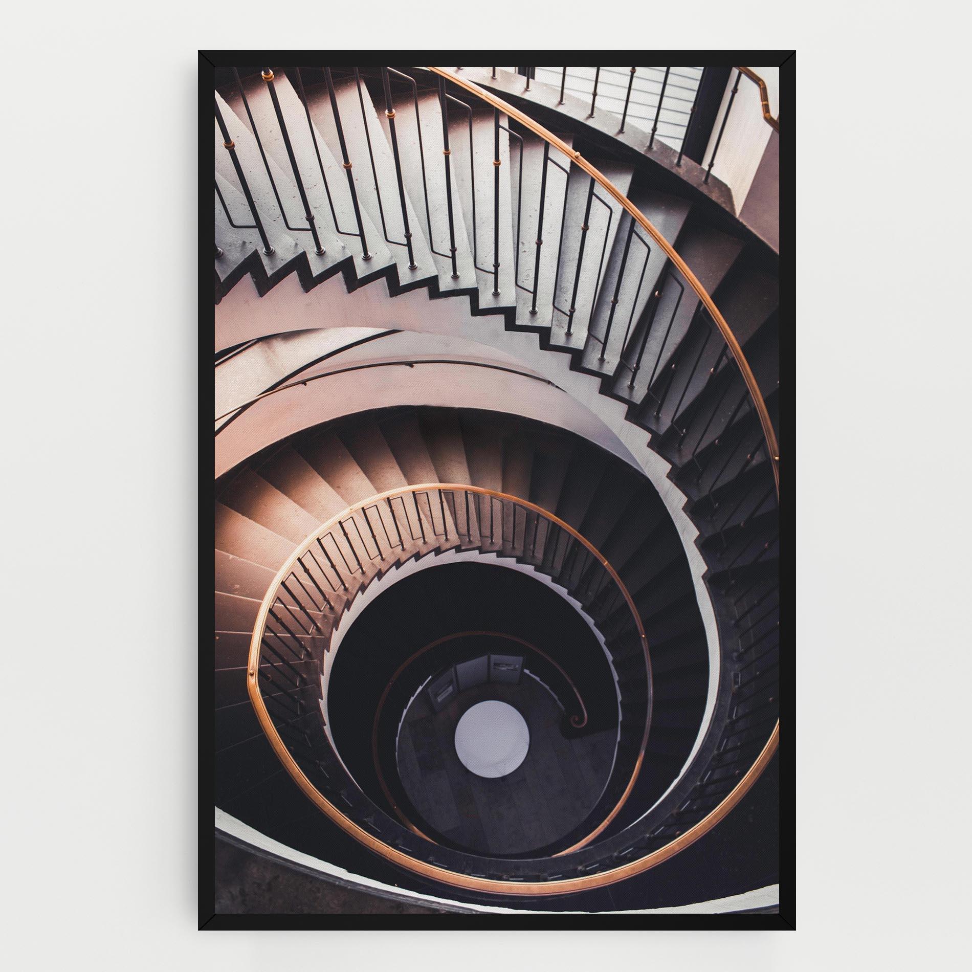 Obraz na Płótnie Grey Stairs Spiral mockup 0