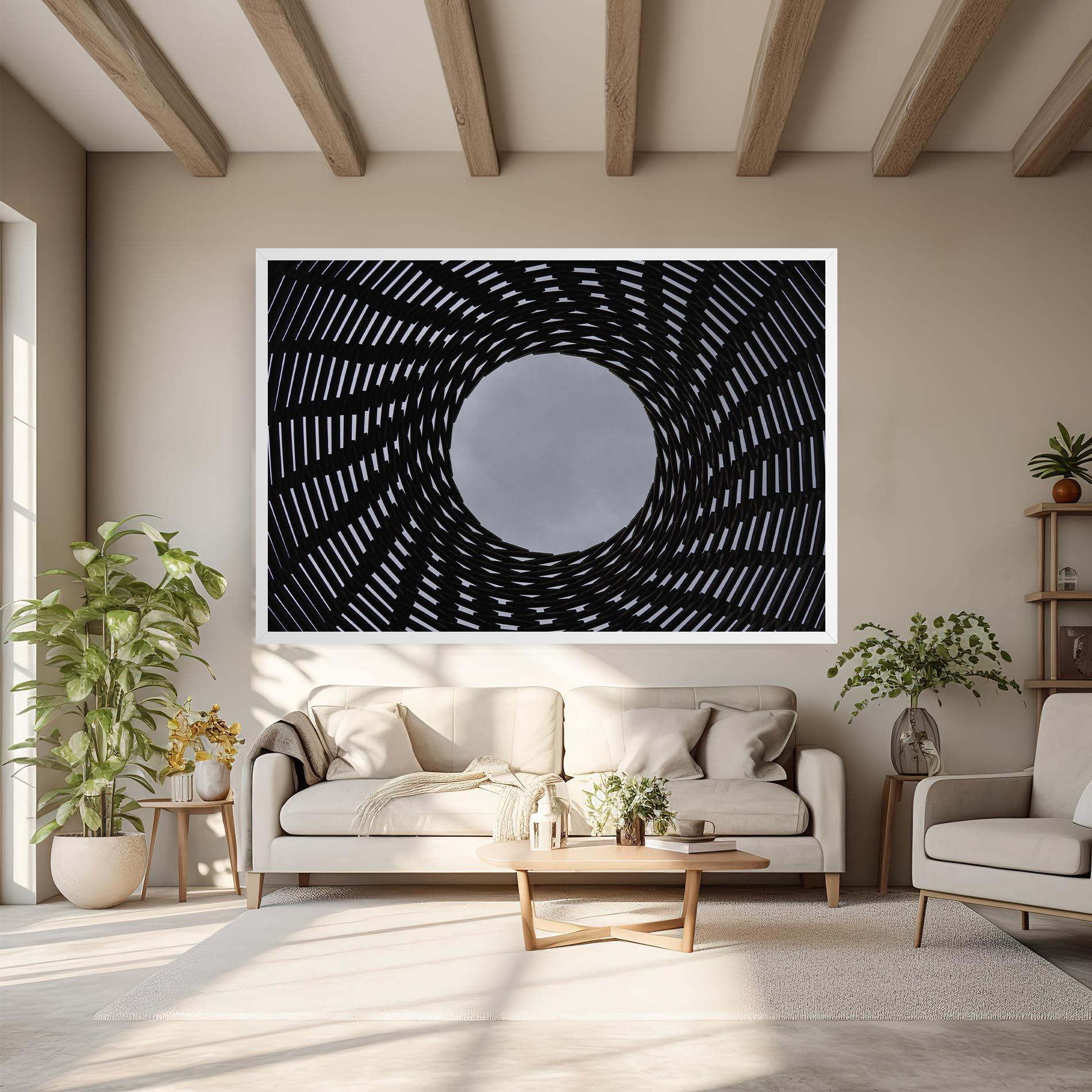 Obraz na Płótnie Grey Circle Lines mockup 6