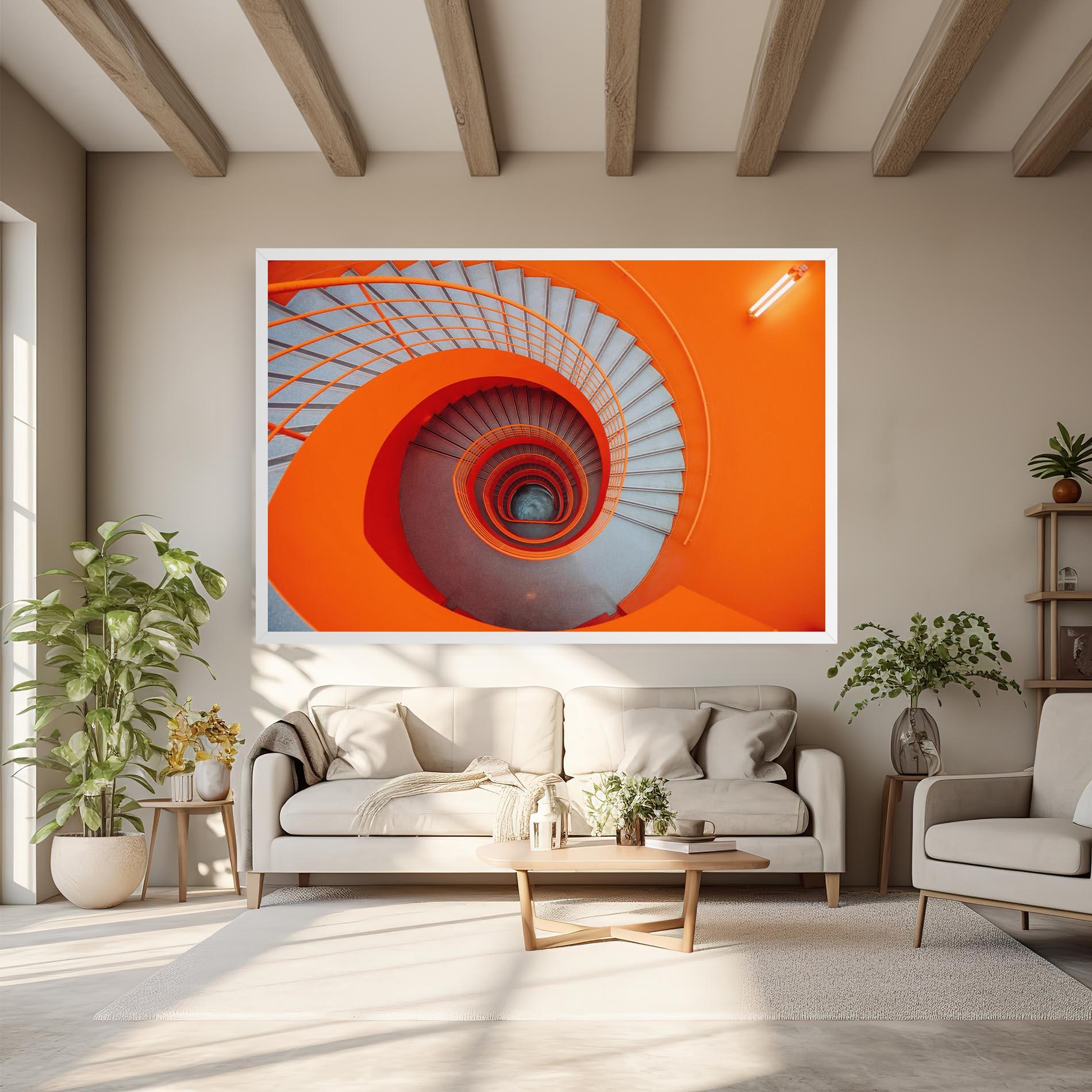 Obraz na Płótnie Grey Orange Stairs mockup 6