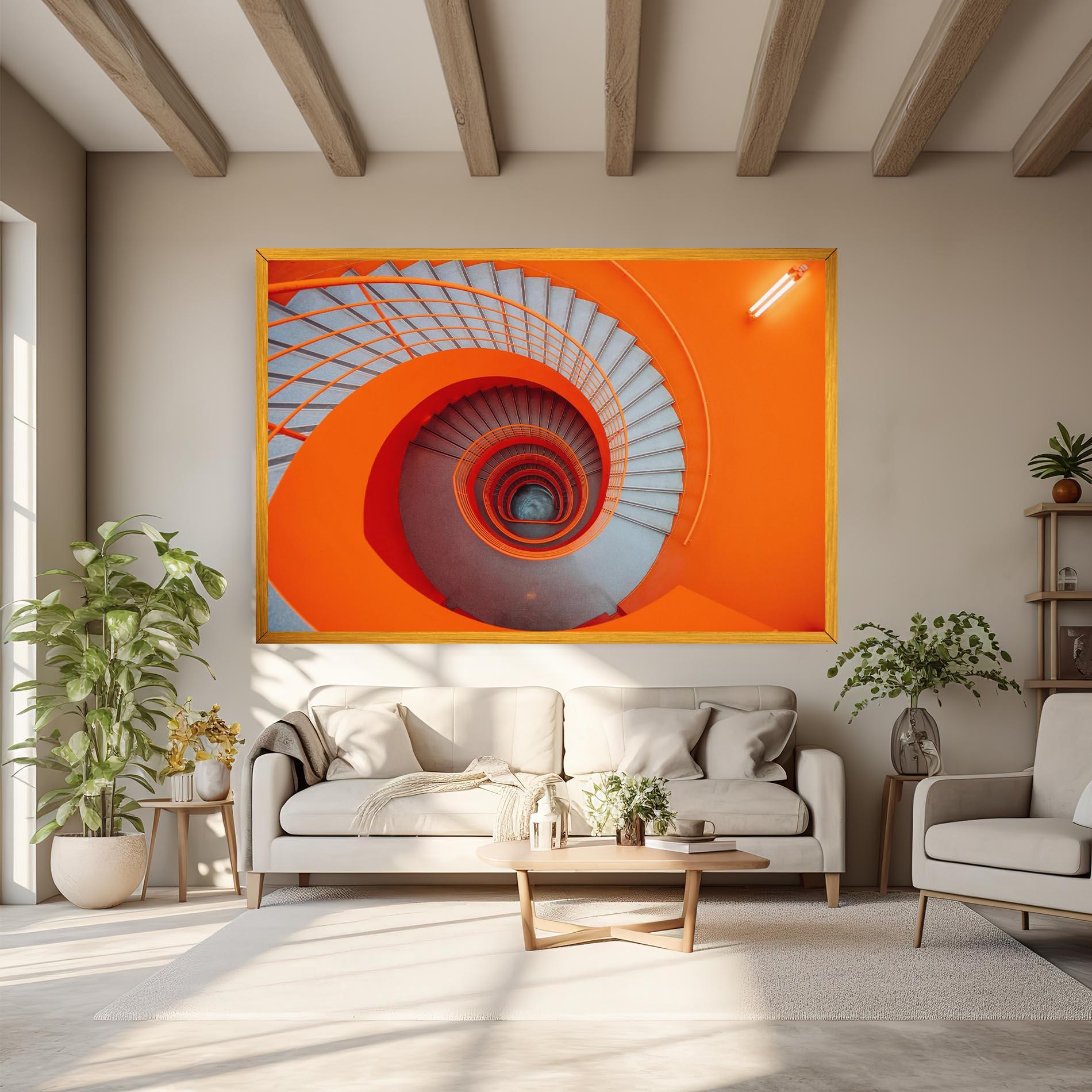 Obraz na Płótnie Grey Orange Stairs mockup 6