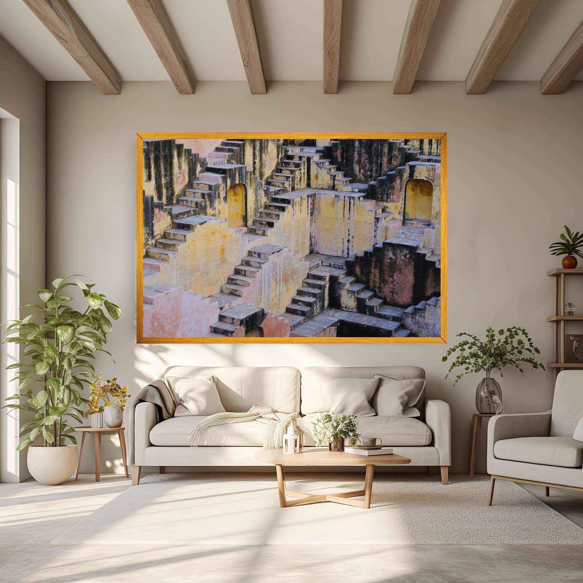 Obraz na Płótnie Old Yellow Stairs mockup 6