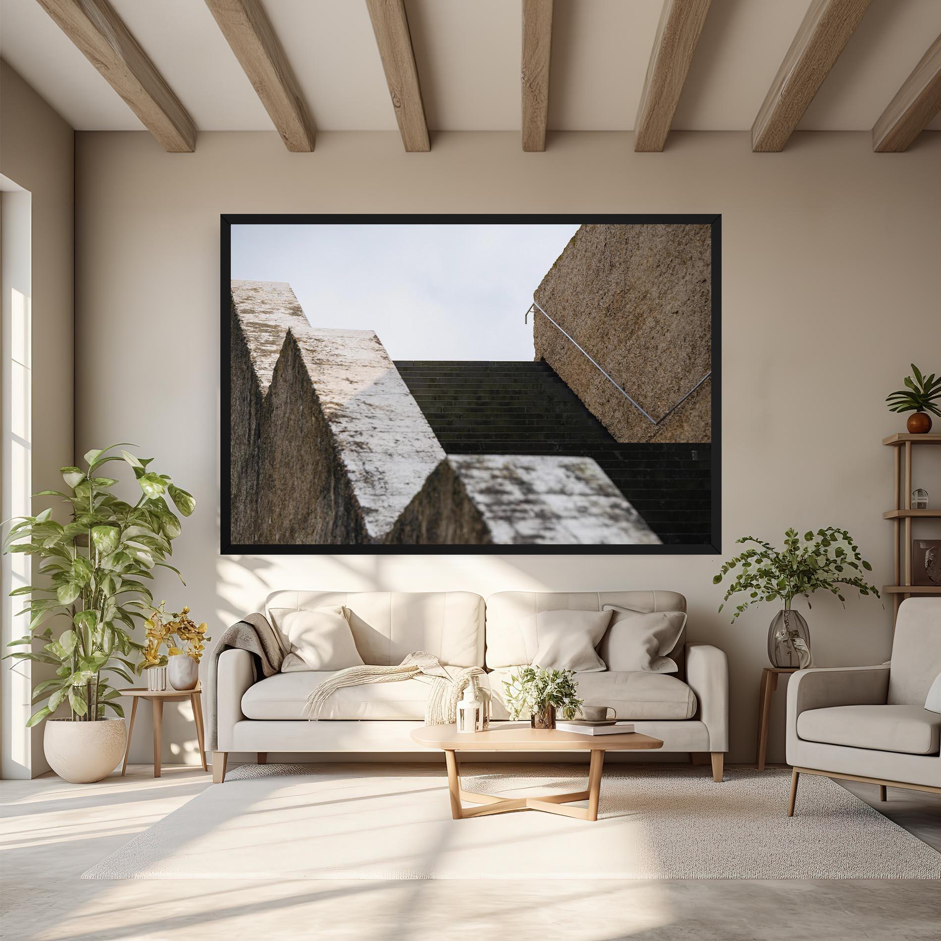 Obraz na Płótnie Black Stairs mockup 6
