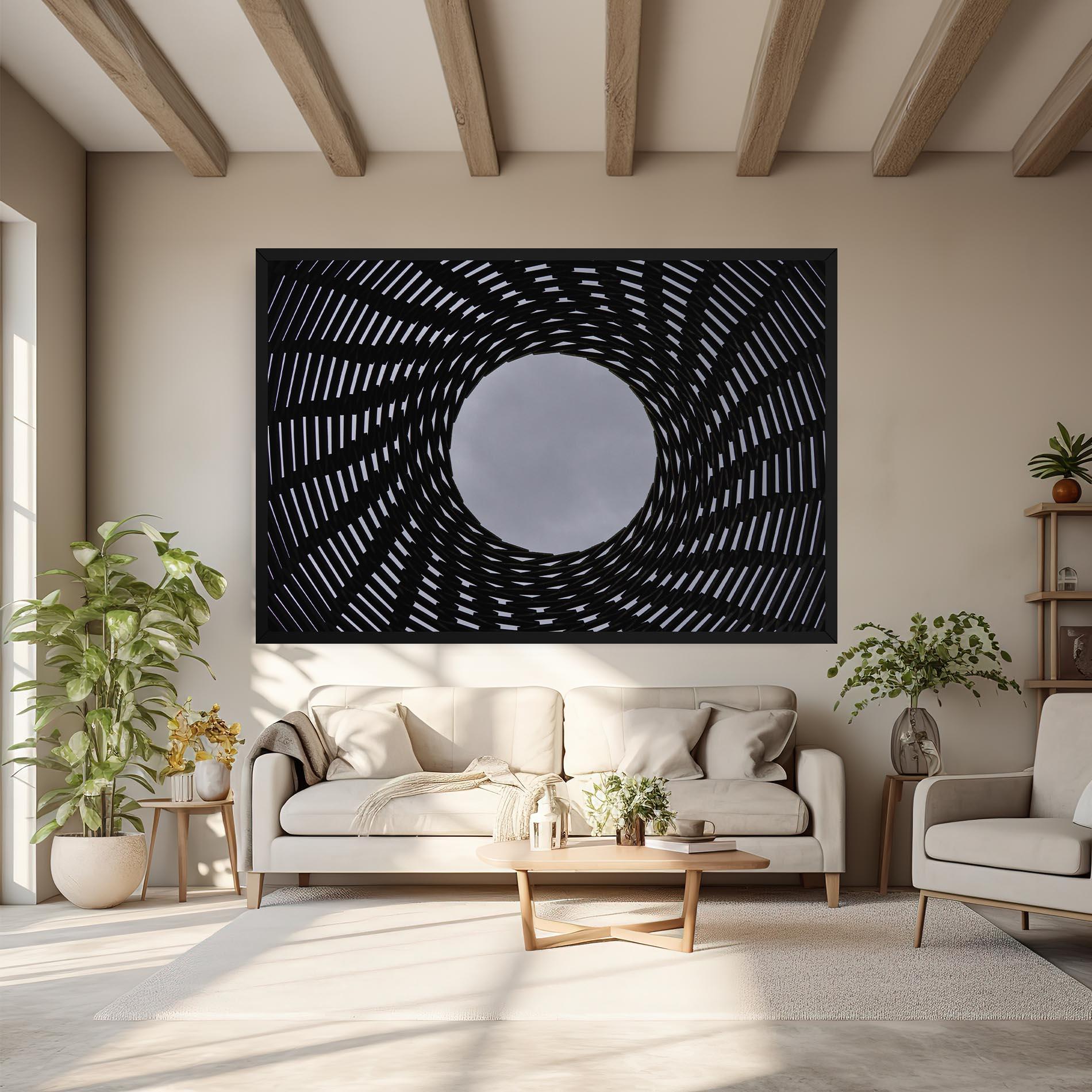 Obraz na Płótnie Grey Circle Lines mockup 6