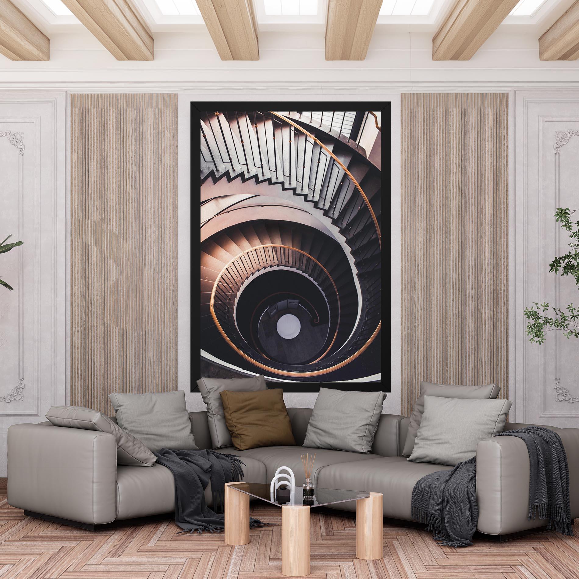 Obraz na Płótnie Grey Stairs Spiral mockup 6