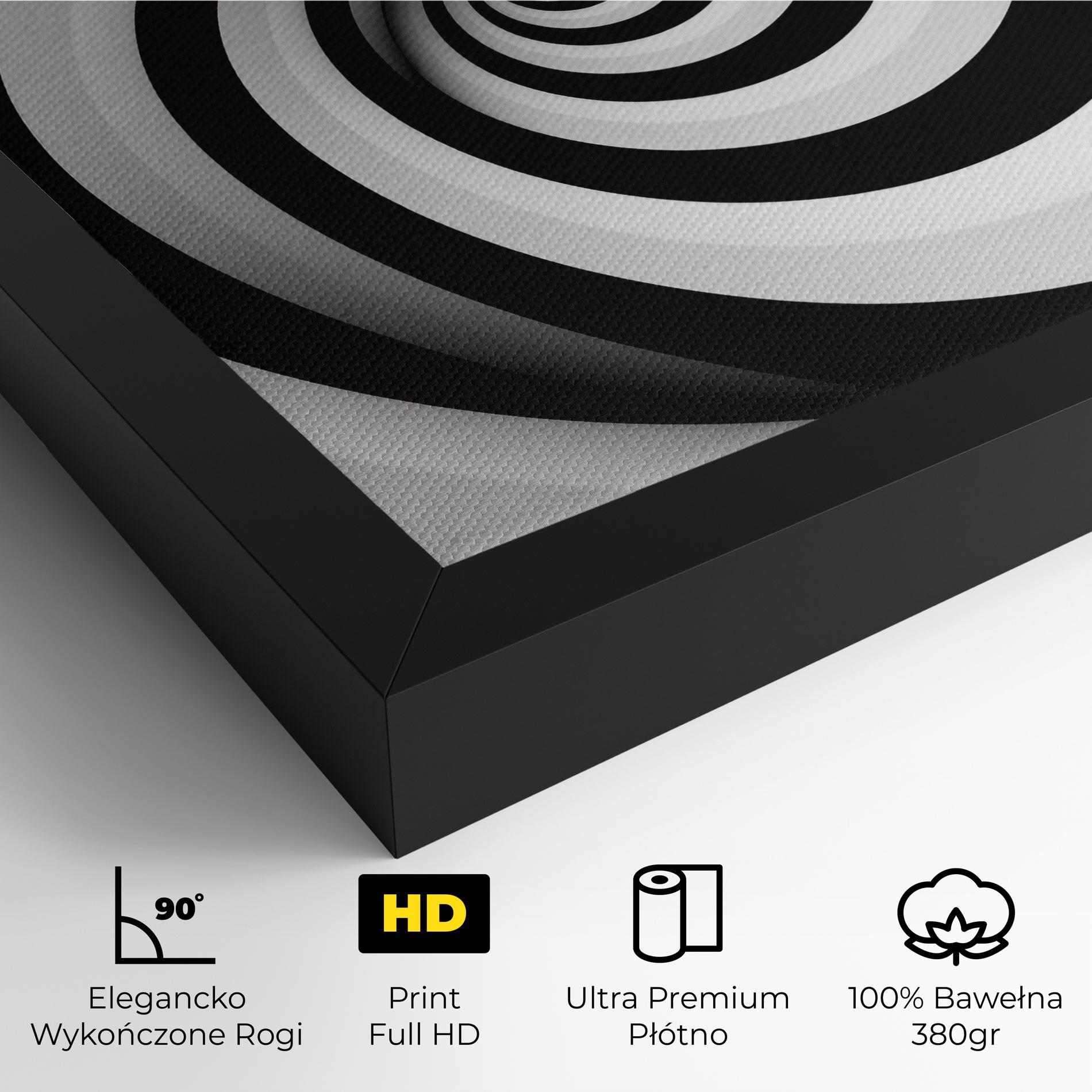 Obraz na Płótnie Black White Spiral mockup 4