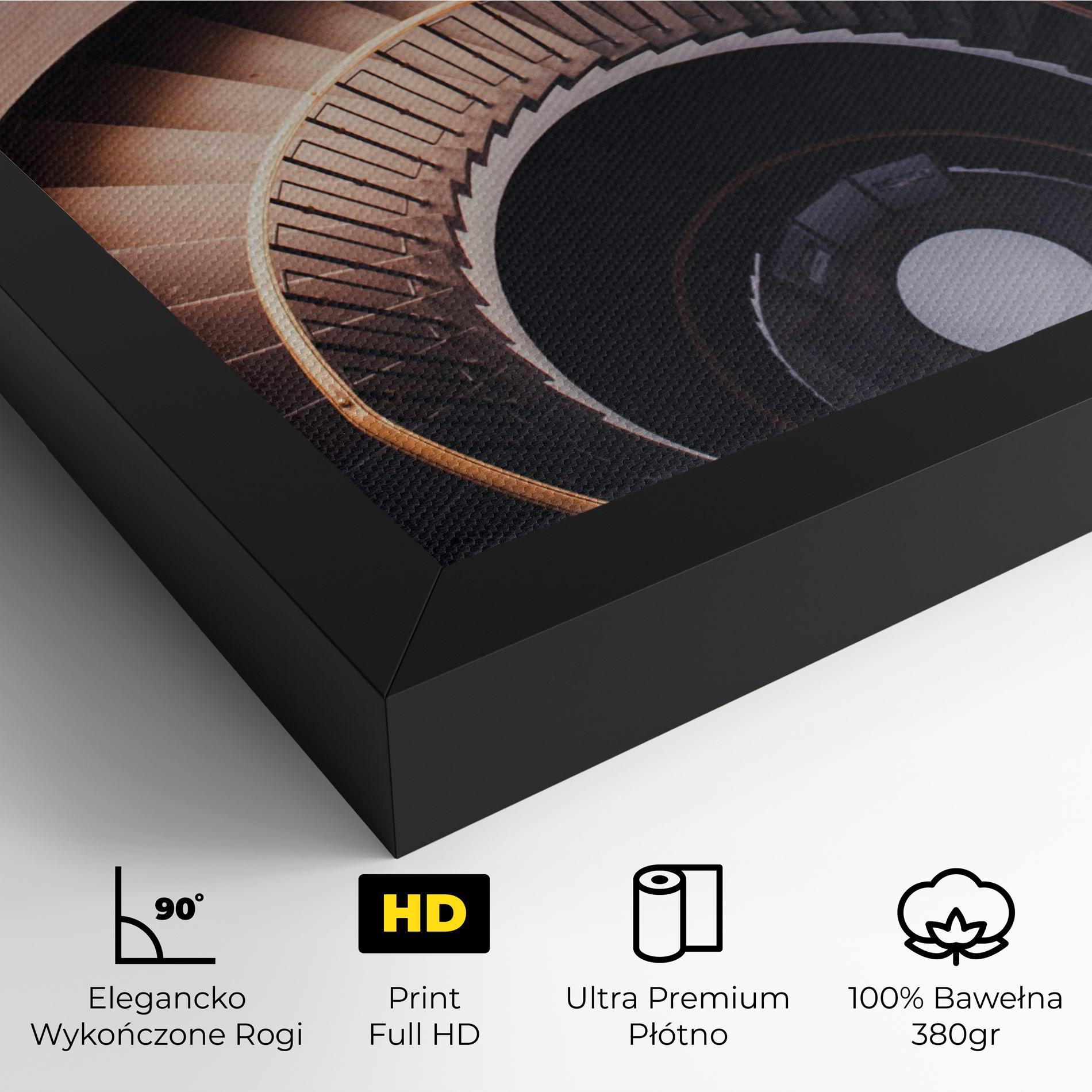 Obraz na Płótnie Grey Stairs Spiral mockup 4