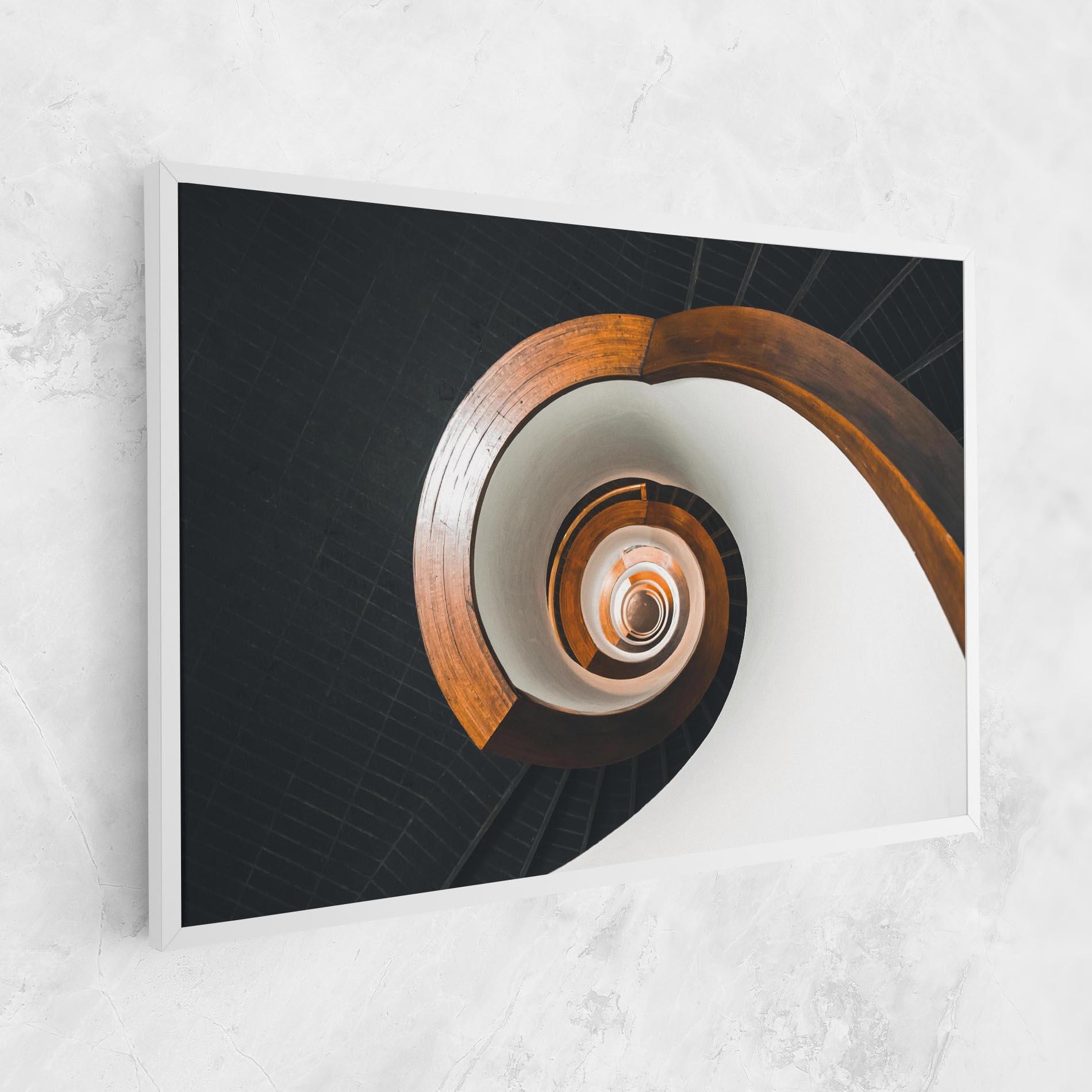 Obraz na Płótnie Black Spiral Stairs mockup 1