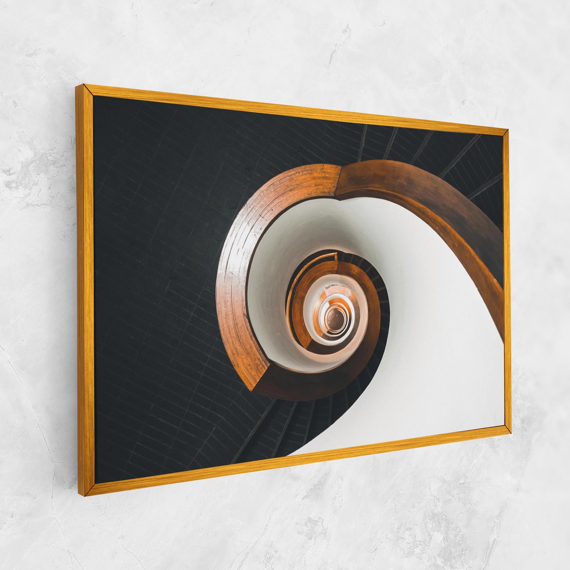 Obraz na Płótnie Black Spiral Stairs mockup 1