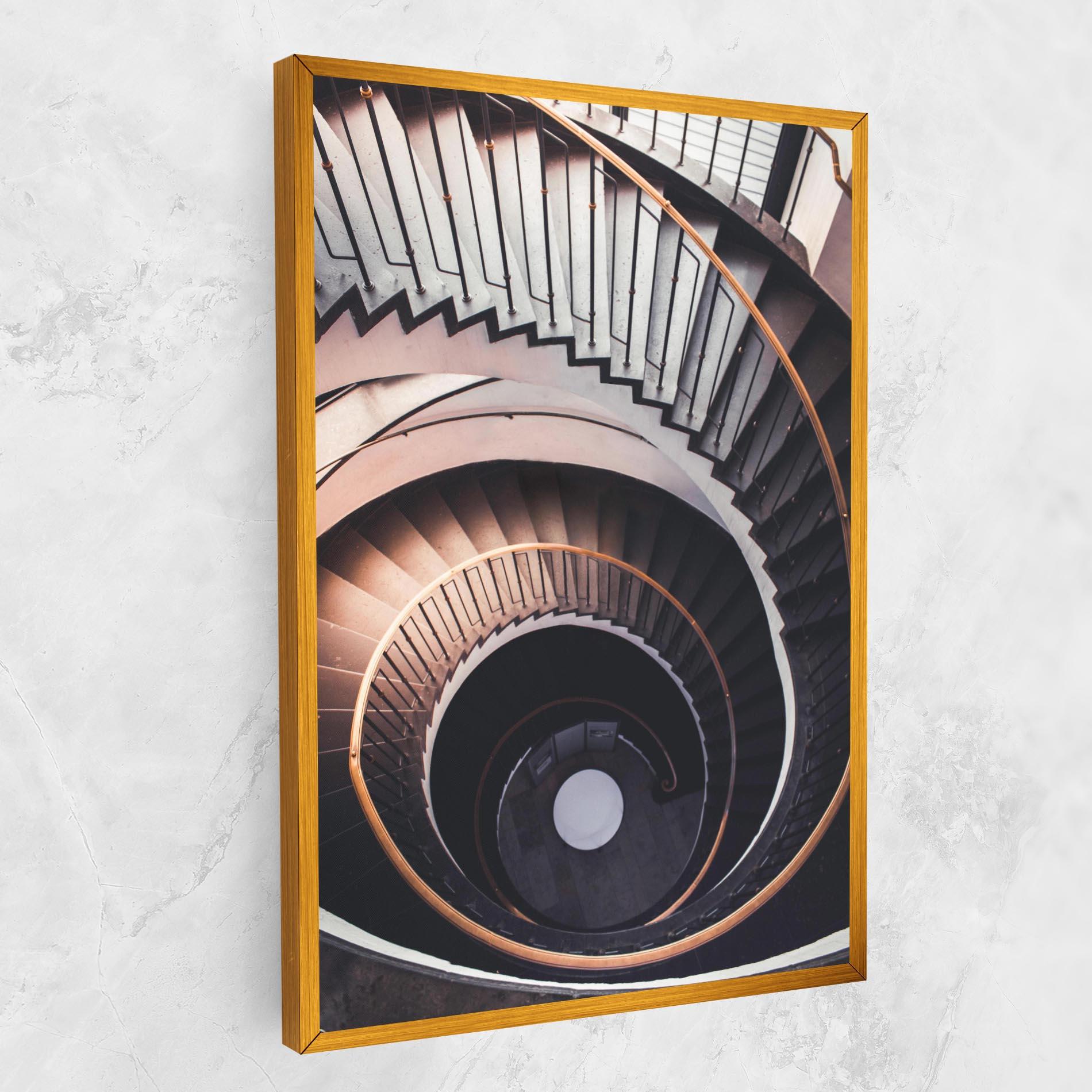 Obraz na Płótnie Grey Stairs Spiral mockup 1