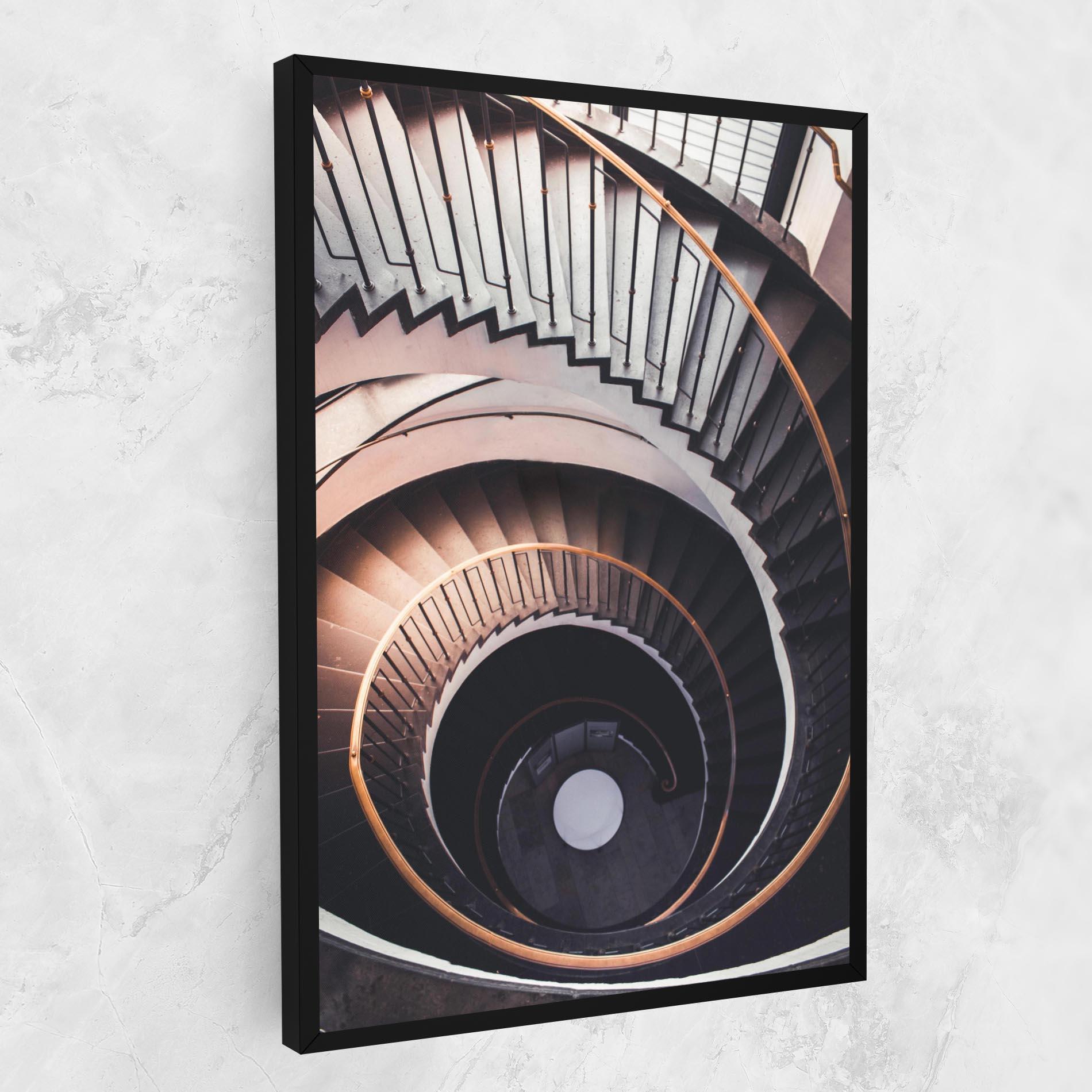 Obraz na Płótnie Grey Stairs Spiral mockup 1