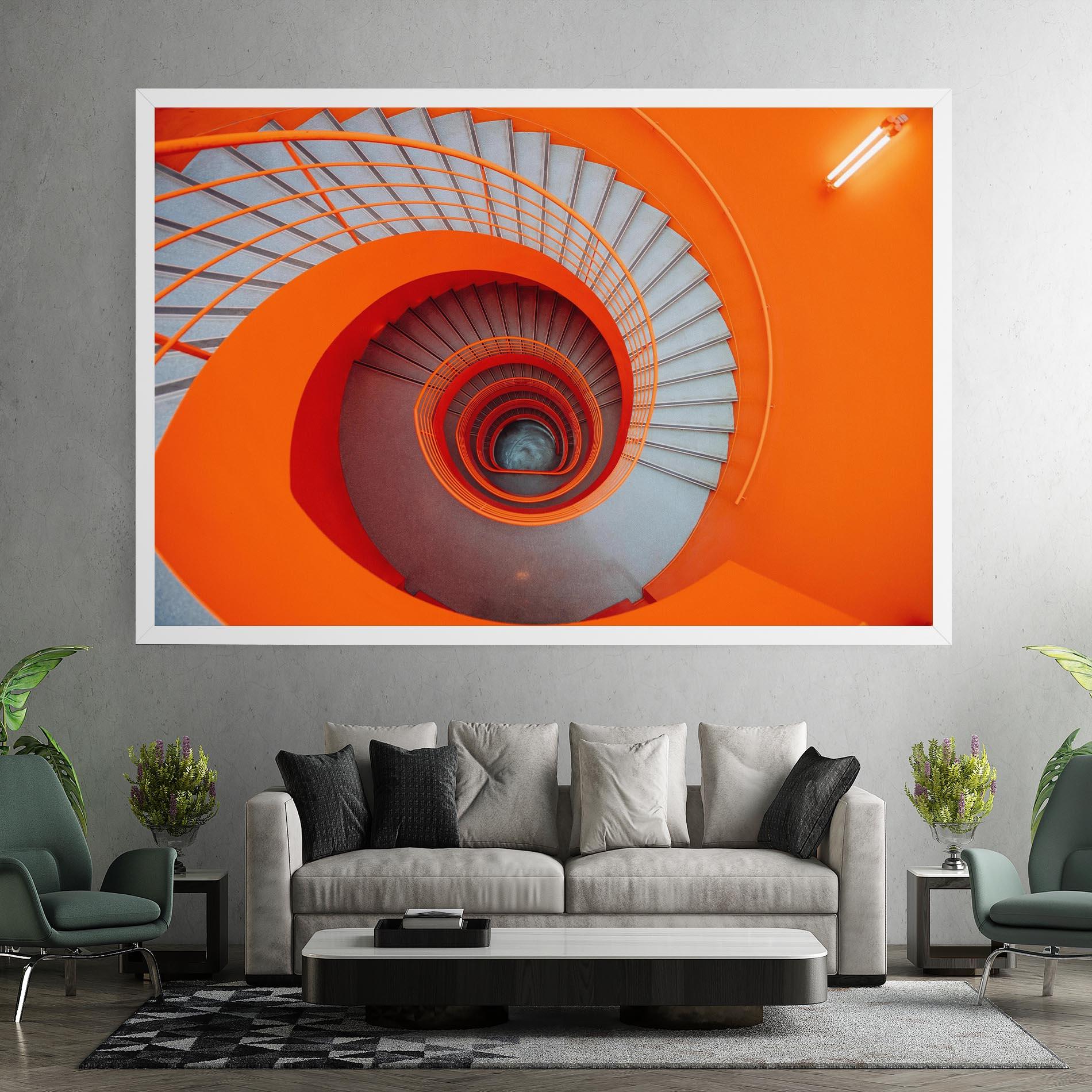 Obraz na Płótnie Grey Orange Stairs mockup 7