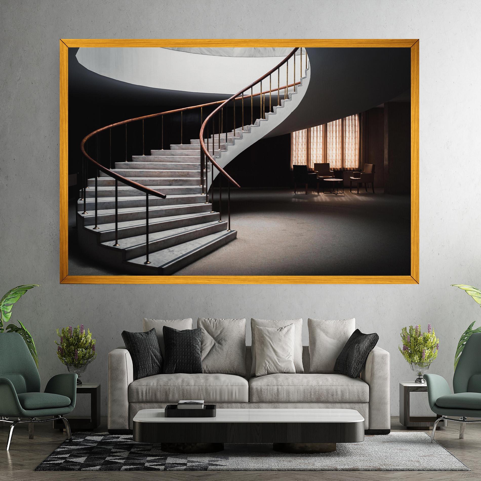 Obraz na Płótnie Dark Room Stairs mockup 7