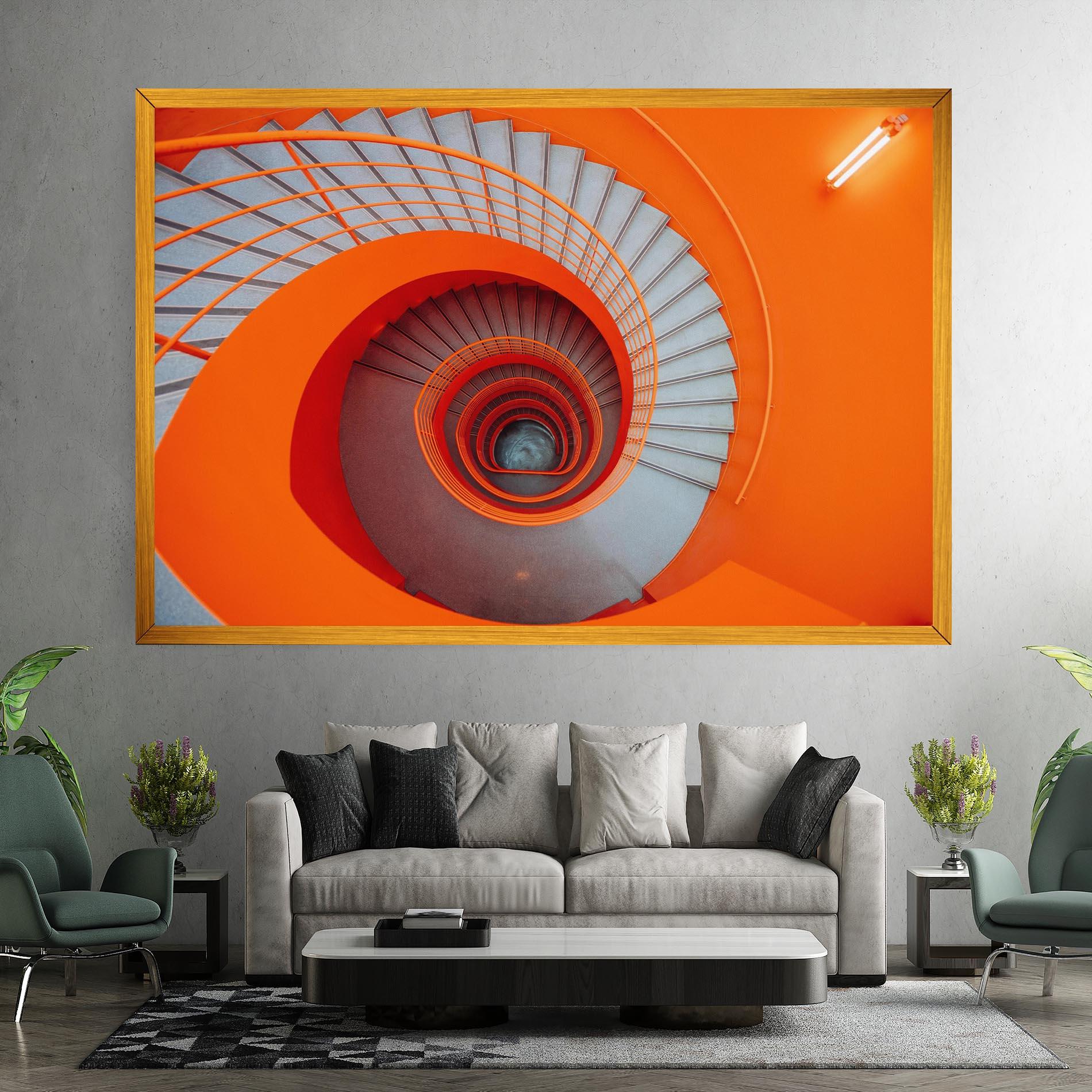 Obraz na Płótnie Grey Orange Stairs mockup 7