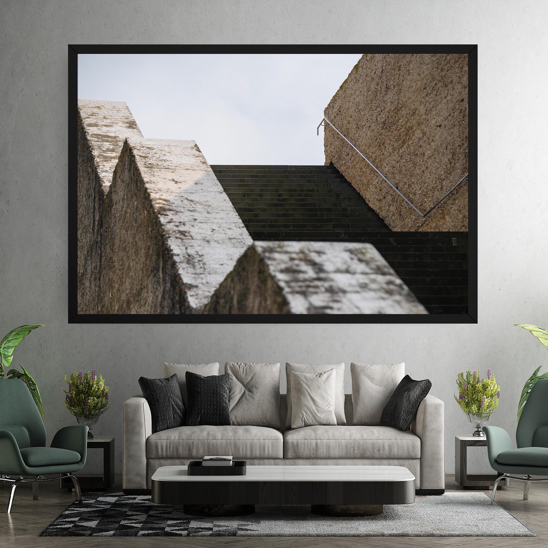 Obraz na Płótnie Black Stairs mockup 7