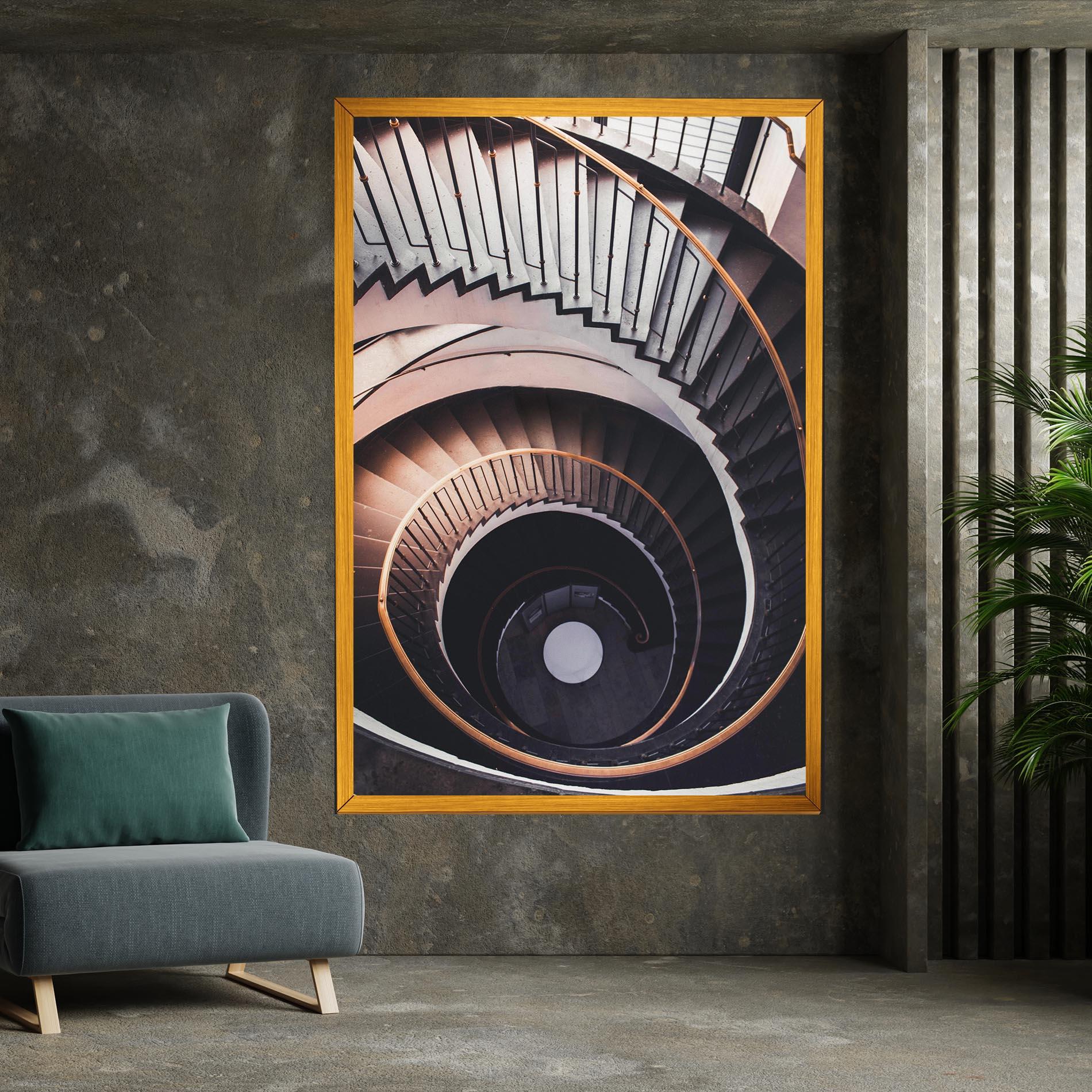 Obraz na Płótnie Grey Stairs Spiral mockup 7