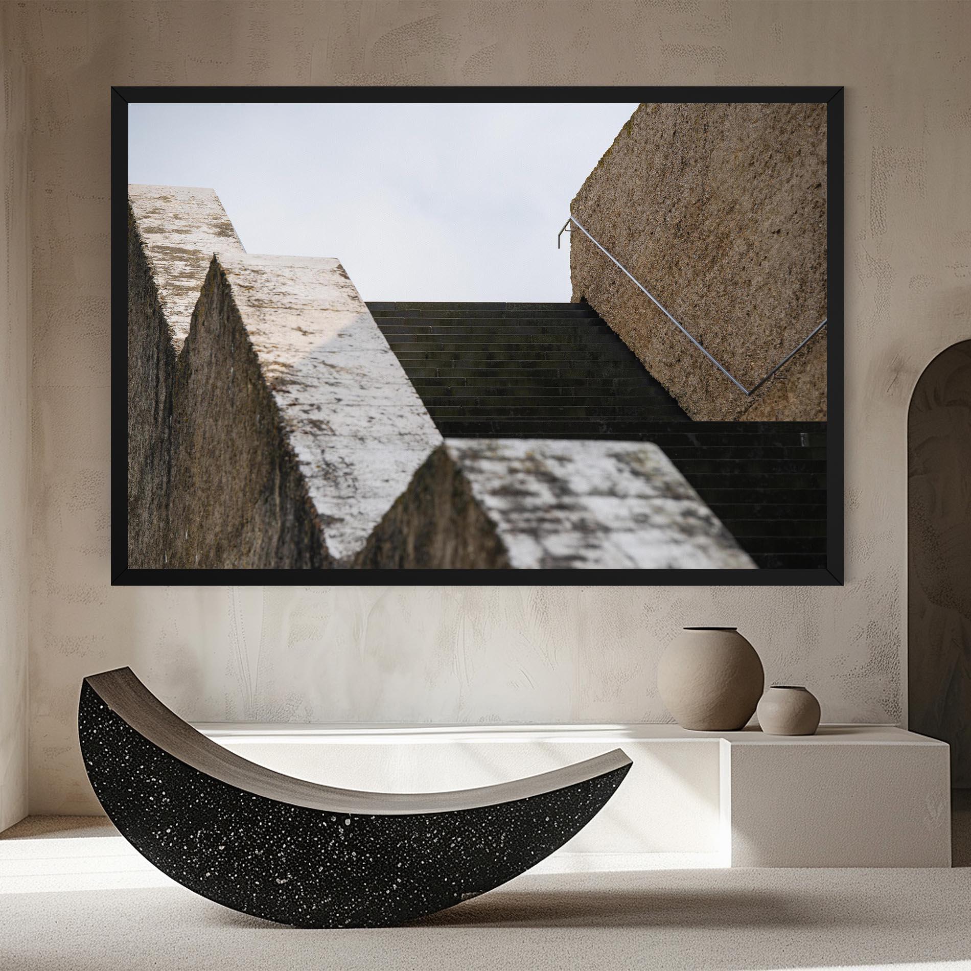 Obraz na Płótnie Black Stairs mockup 8